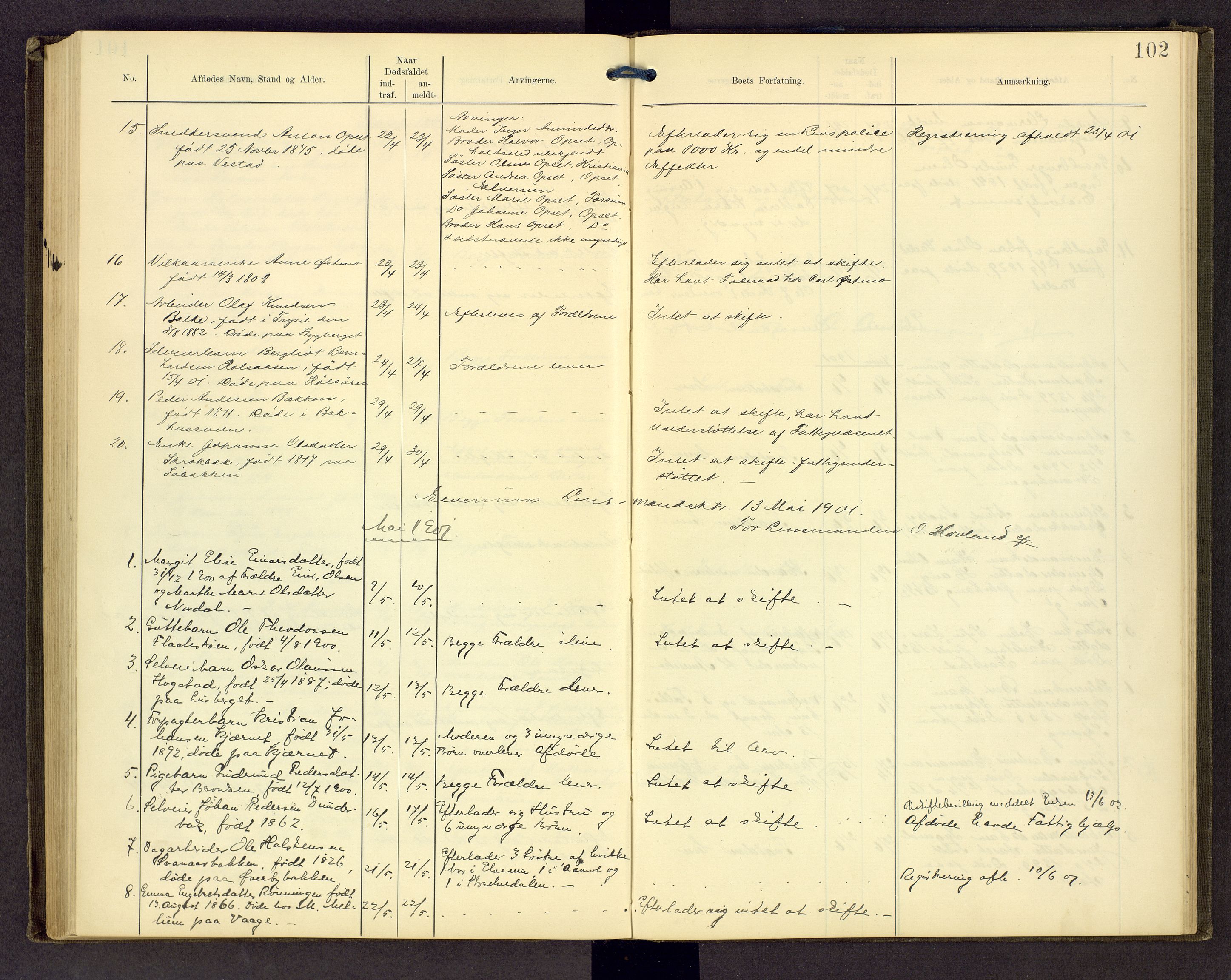Sør-Østerdal sorenskriveri, AV/SAH-TING-018/J/Jg/L0004: Dødsfallsjournal, 1889-1903, s. 102