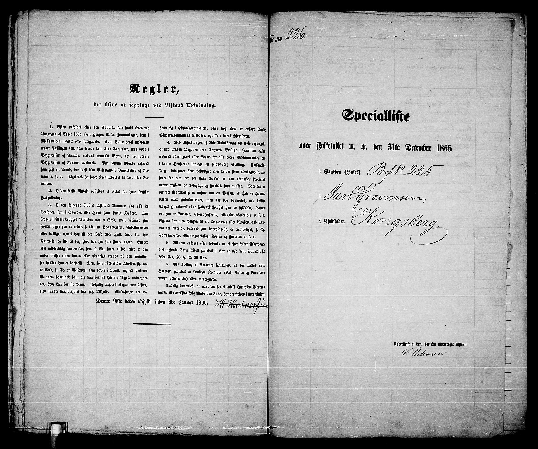 RA, Folketelling 1865 for 0604B Kongsberg prestegjeld, Kongsberg kjøpstad, 1865, s. 464