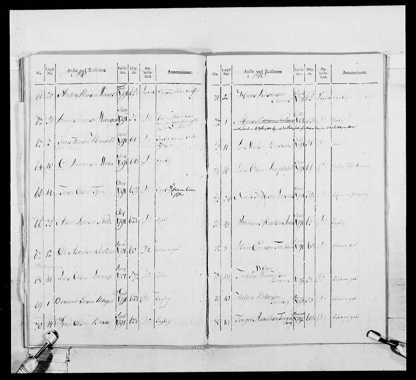 Generalitets- og kommissariatskollegiet, Det kongelige norske kommissariatskollegium, AV/RA-EA-5420/E/Eh/L0111: Vesterlenske nasjonale infanteriregiment, 1810, s. 290