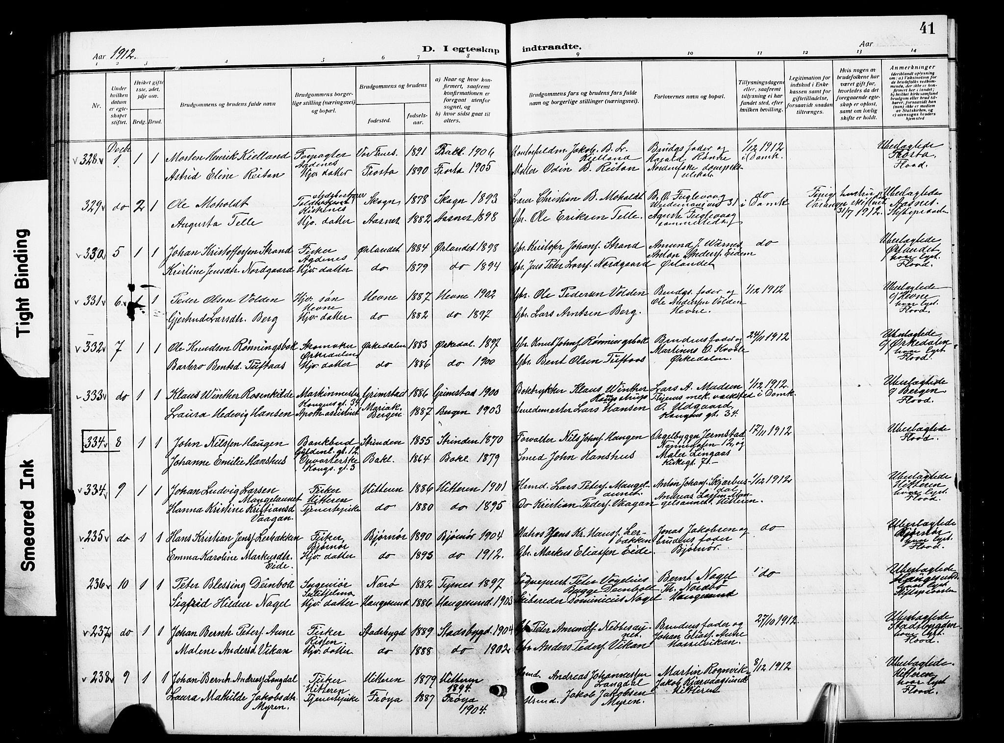 Ministerialprotokoller, klokkerbøker og fødselsregistre - Sør-Trøndelag, AV/SAT-A-1456/601/L0097: Klokkerbok nr. 601C15, 1911-1921, s. 41
