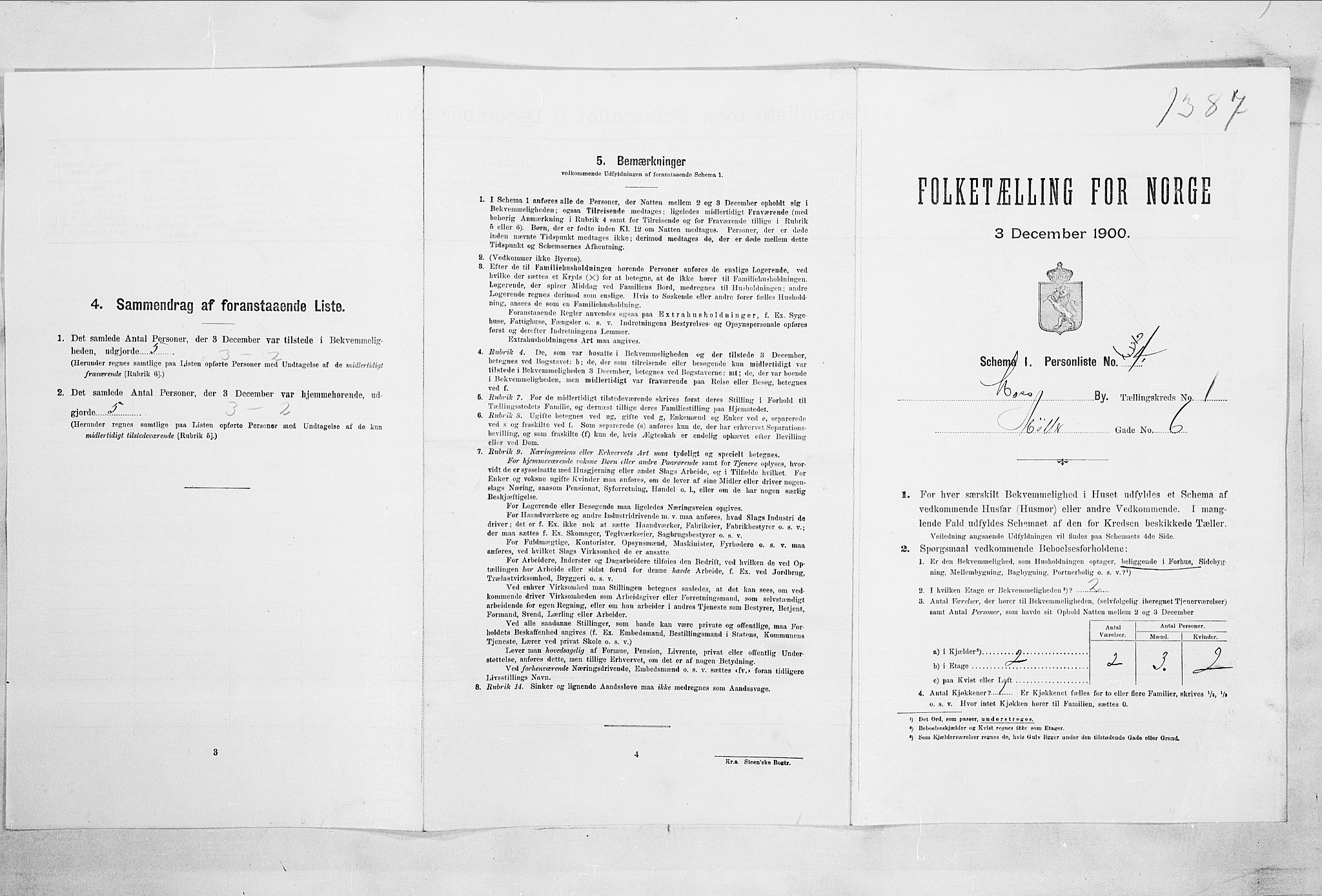 SAO, Folketelling 1900 for 0104 Moss kjøpstad, 1900