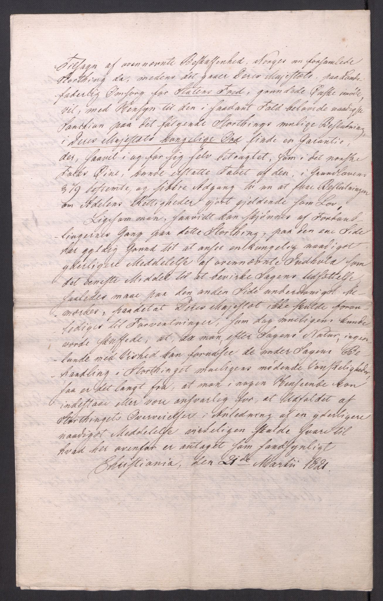 Motzfeldt-familien, AV/RA-PA-0234/D/L001b/0009: -- / "Til de trykte Optegnelser", 1821-1836