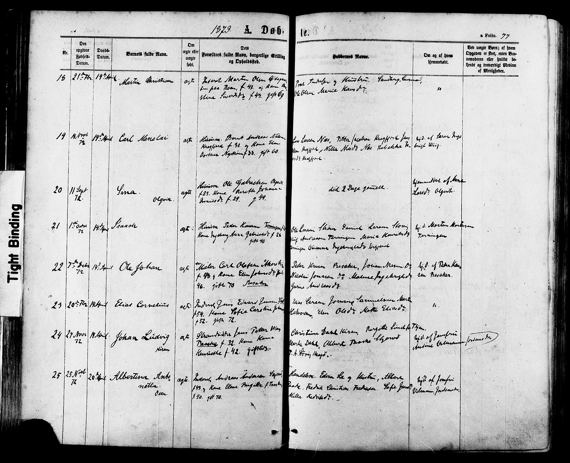 Ministerialprotokoller, klokkerbøker og fødselsregistre - Sør-Trøndelag, SAT/A-1456/657/L0706: Ministerialbok nr. 657A07, 1867-1878, s. 77