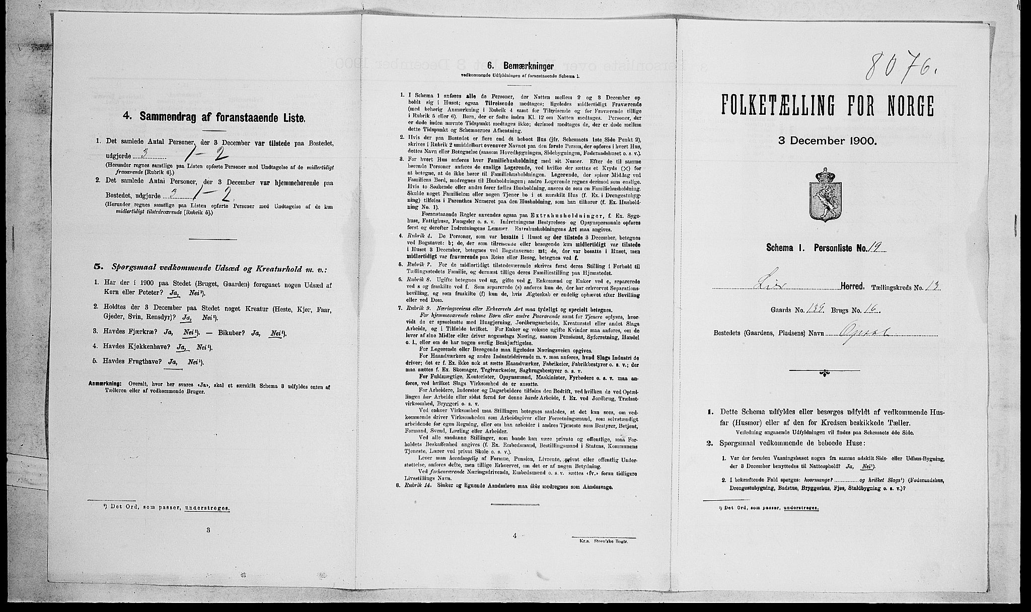 RA, Folketelling 1900 for 0626 Lier herred, 1900, s. 2152