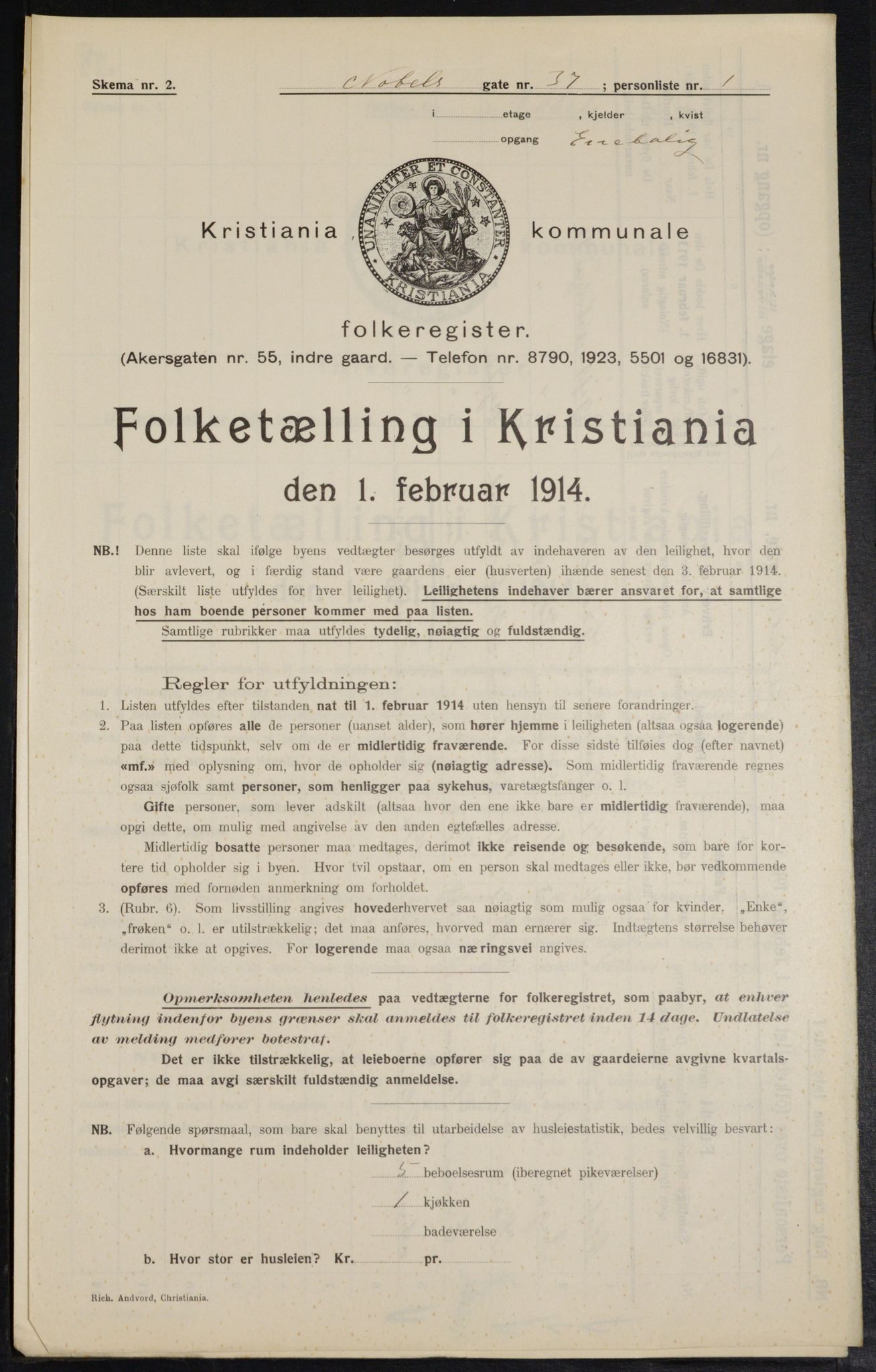 OBA, Kommunal folketelling 1.2.1914 for Kristiania, 1914, s. 71372