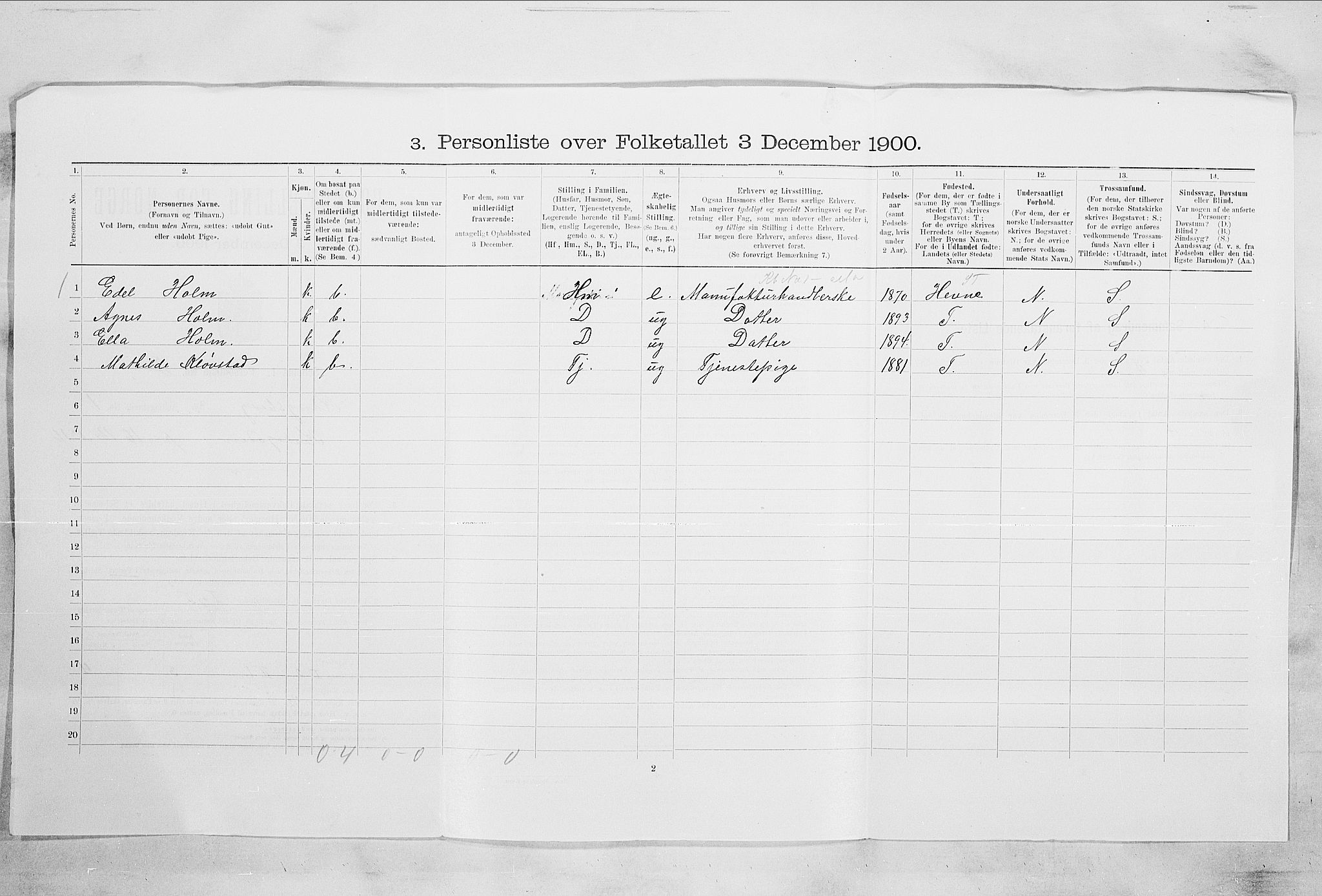 RA, Folketelling 1900 for 0604 Kongsberg kjøpstad, 1900, s. 105