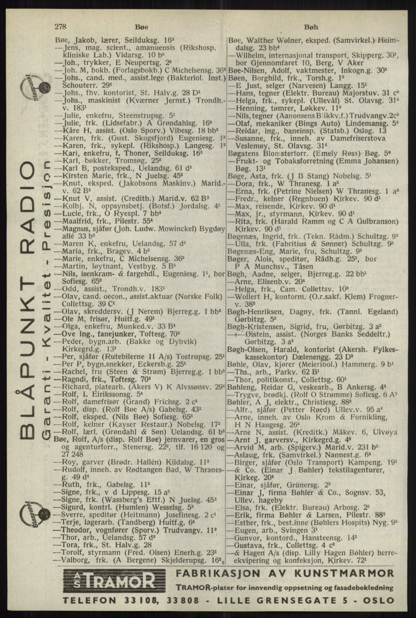 Kristiania/Oslo adressebok, PUBL/-, 1941, s. 278