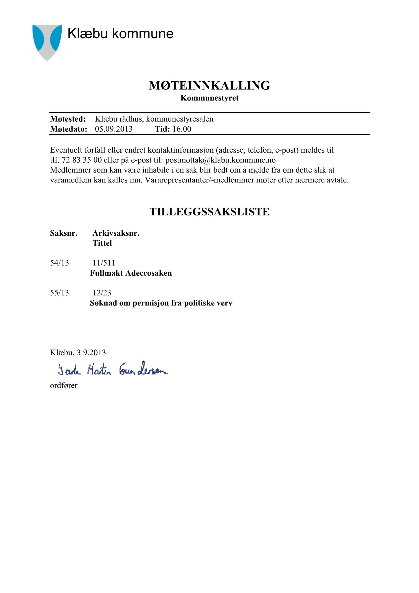 Klæbu Kommune, TRKO/KK/01-KS/L006: Kommunestyret - Møtedokumenter, 2013, s. 1061