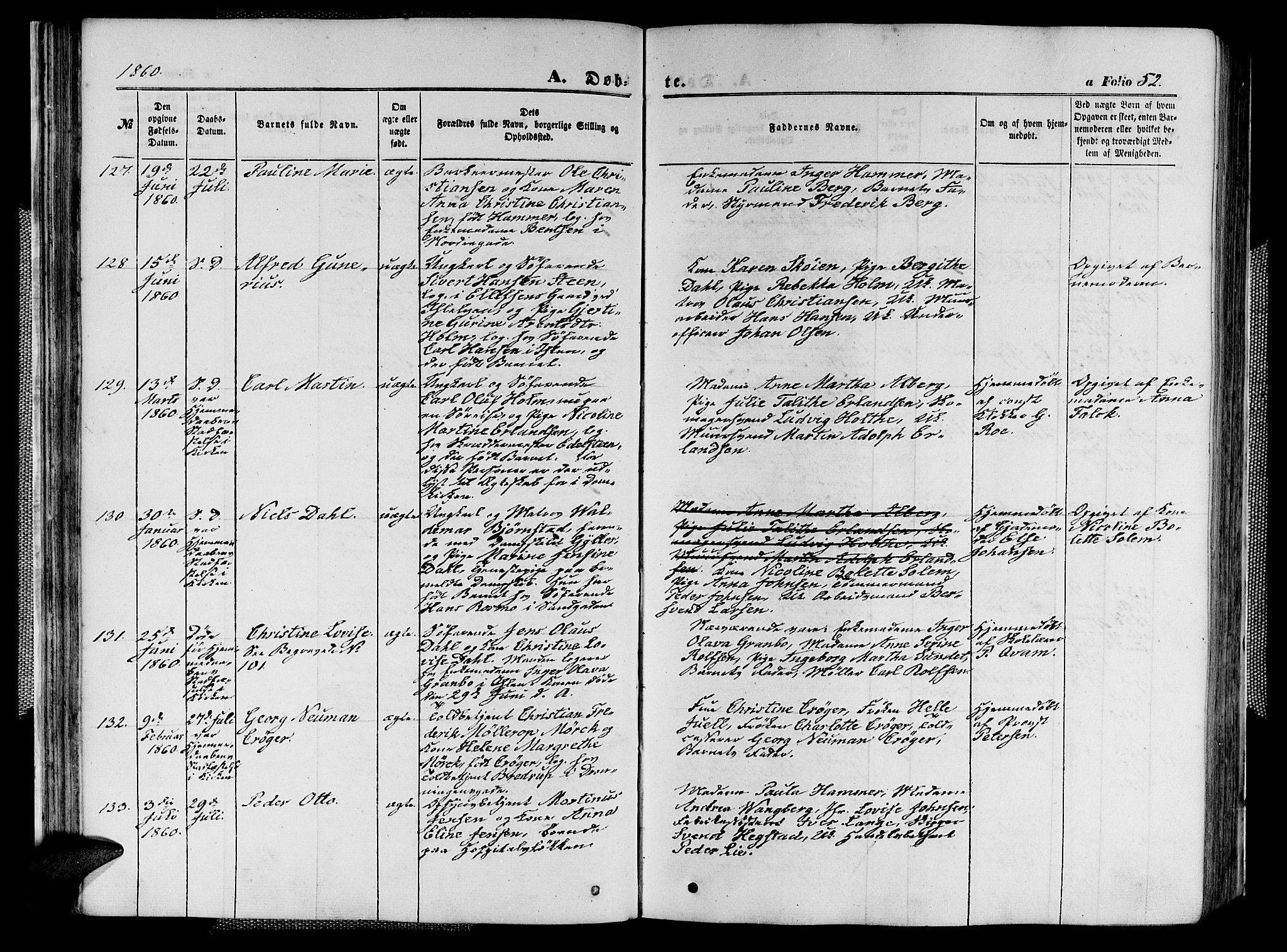 Ministerialprotokoller, klokkerbøker og fødselsregistre - Sør-Trøndelag, SAT/A-1456/602/L0139: Klokkerbok nr. 602C07, 1859-1864, s. 52