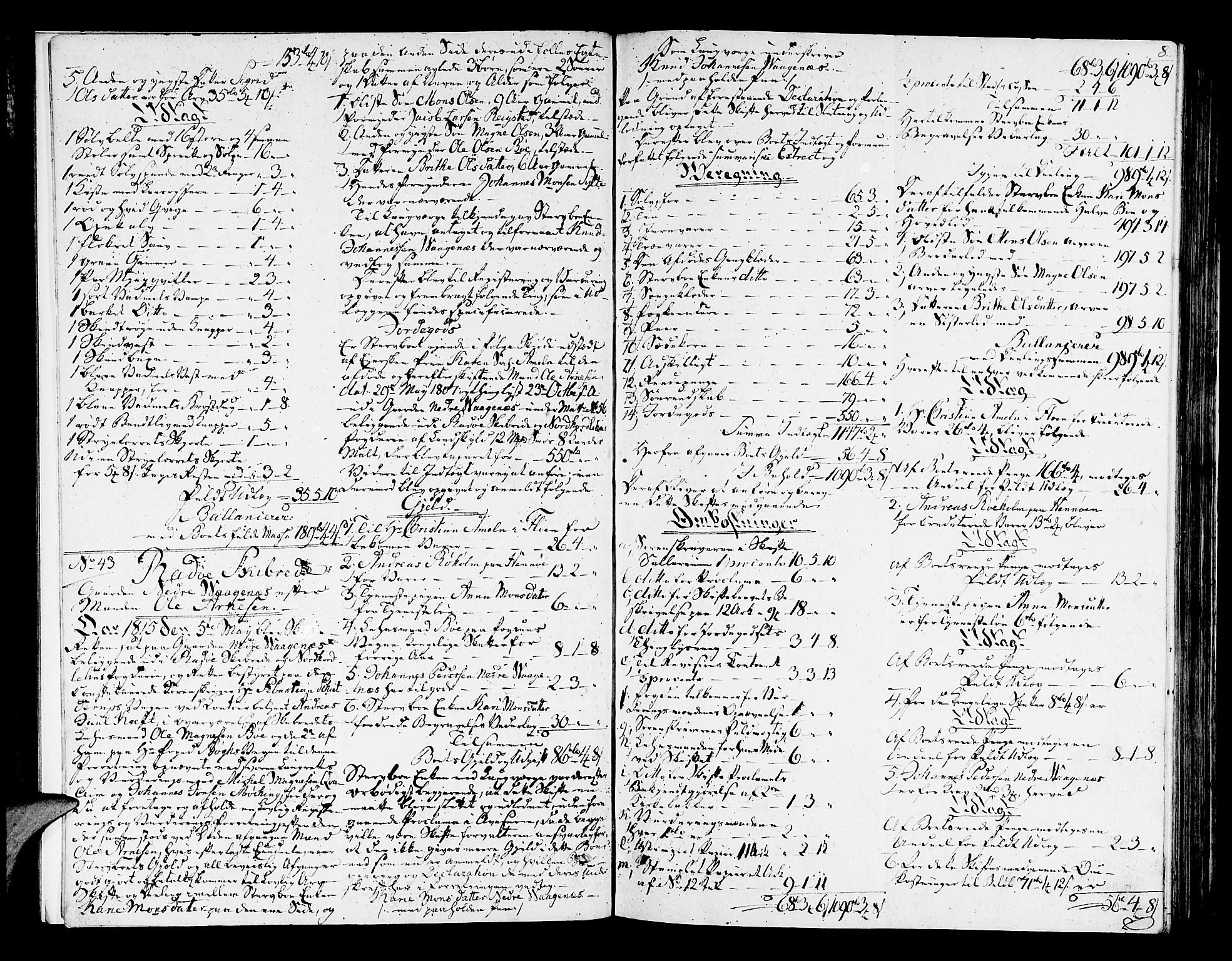 Nordhordland sorenskrivar, AV/SAB-A-2901/1/H/Ha/L0013a: Skifteprotokollar Nordhordland , 1815-1817, s. 7b-8a
