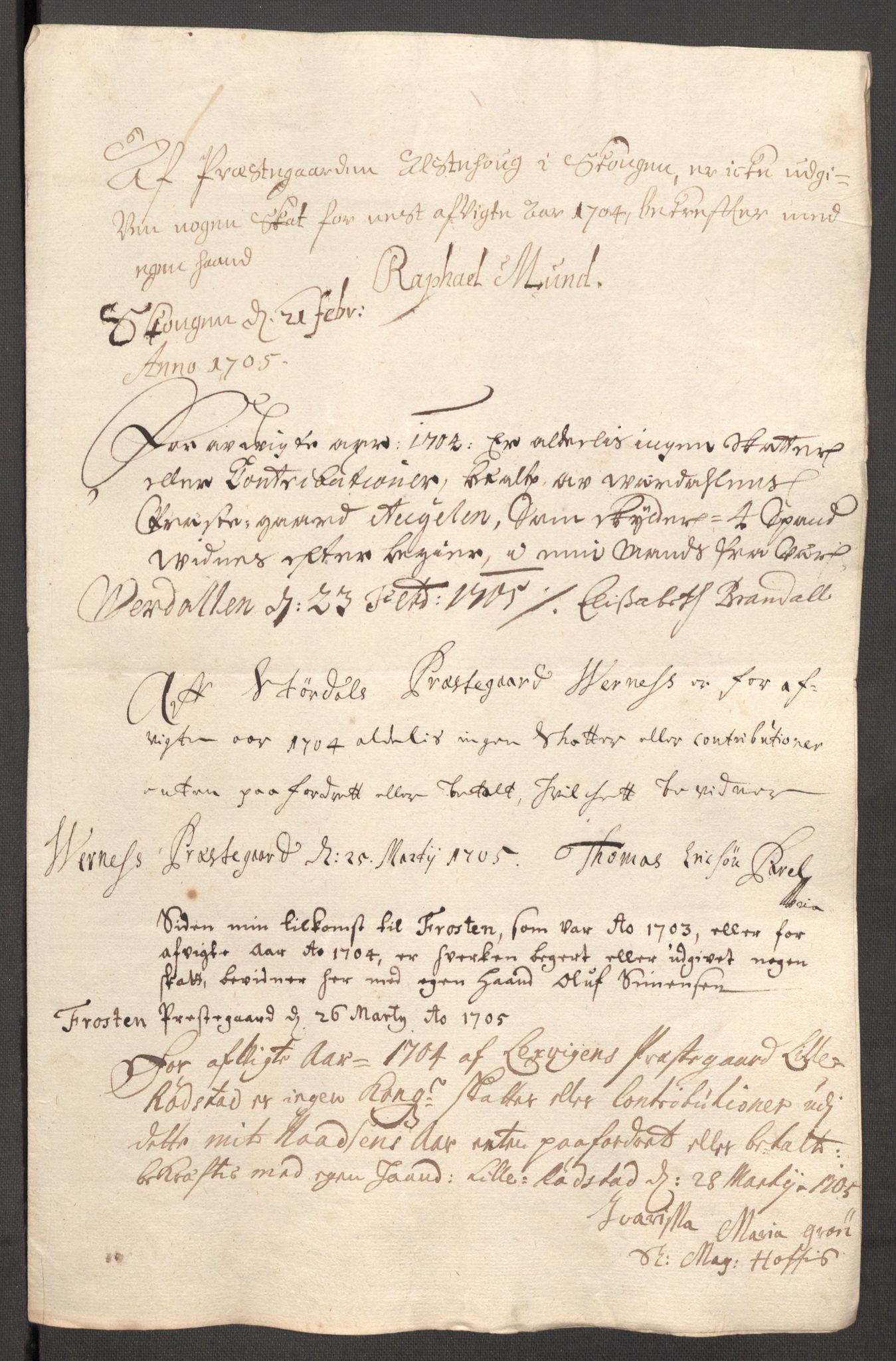 Rentekammeret inntil 1814, Reviderte regnskaper, Fogderegnskap, RA/EA-4092/R62/L4195: Fogderegnskap Stjørdal og Verdal, 1704, s. 195