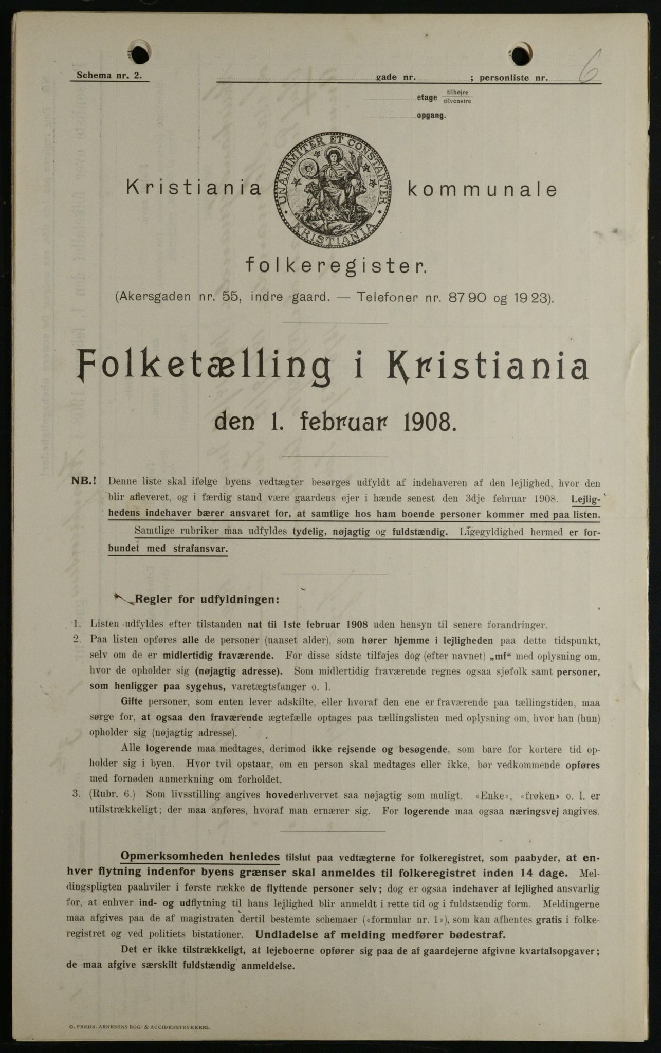 OBA, Kommunal folketelling 1.2.1908 for Kristiania kjøpstad, 1908, s. 48818