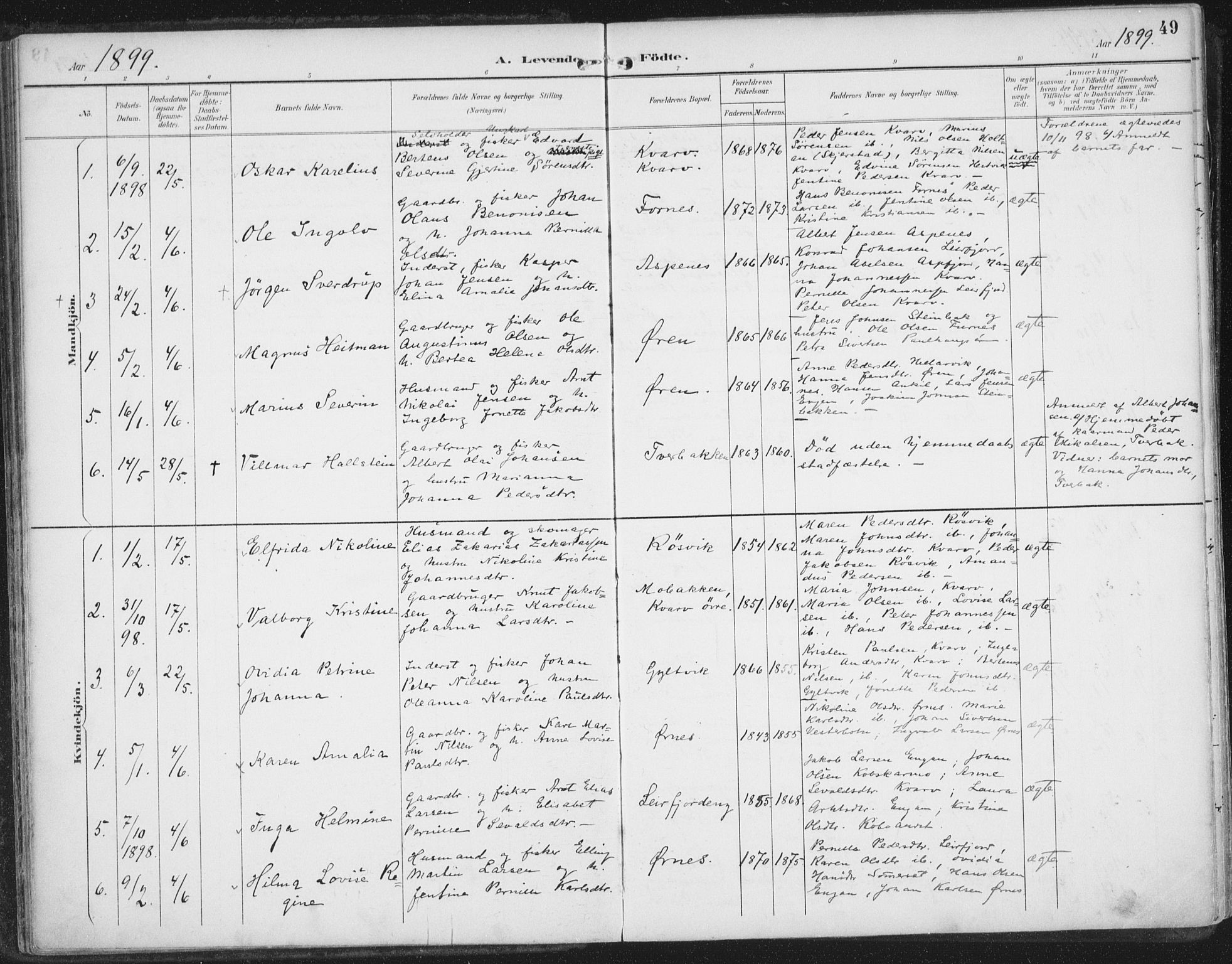 Ministerialprotokoller, klokkerbøker og fødselsregistre - Nordland, SAT/A-1459/854/L0779: Ministerialbok nr. 854A02, 1892-1909, s. 49