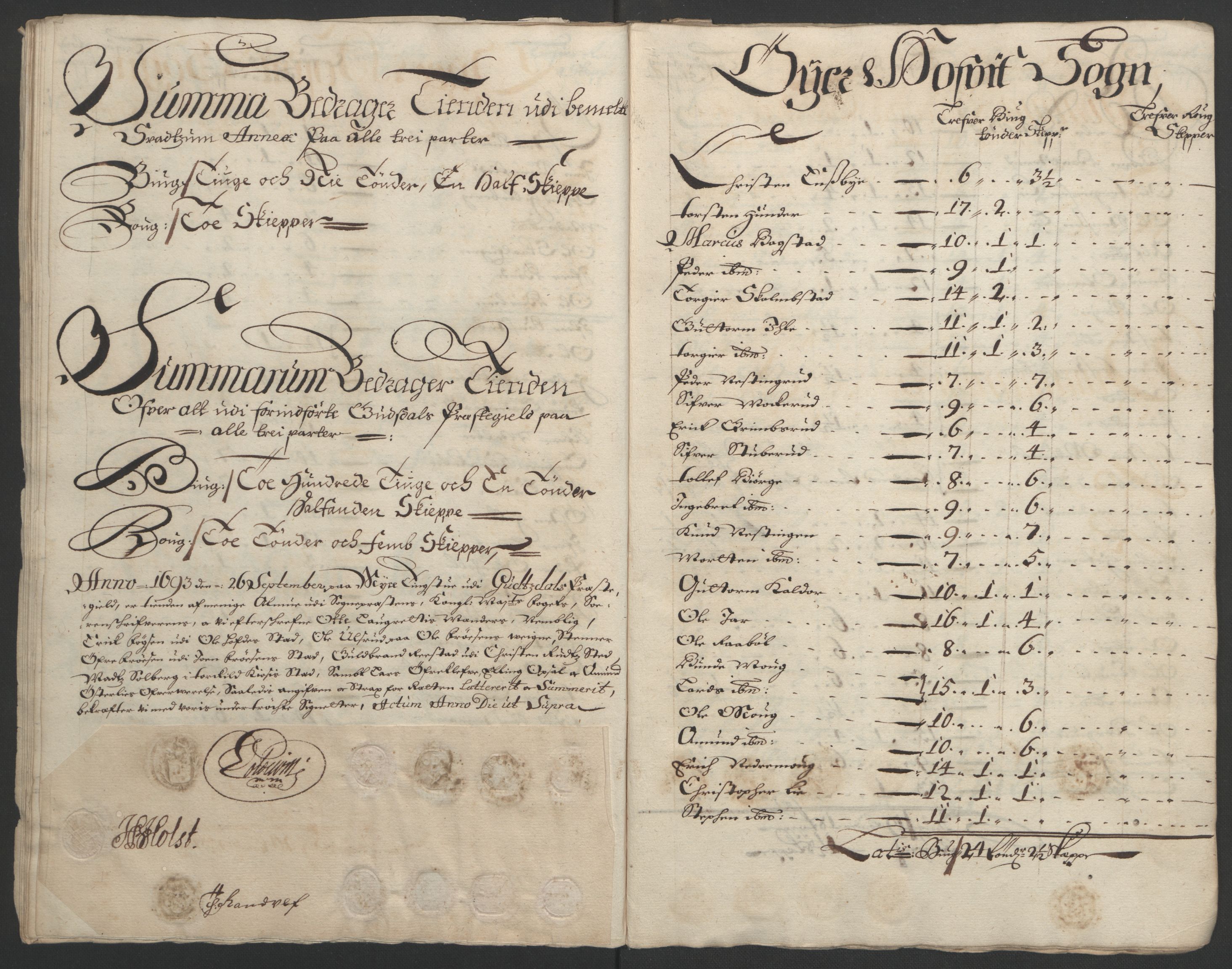 Rentekammeret inntil 1814, Reviderte regnskaper, Fogderegnskap, AV/RA-EA-4092/R17/L1167: Fogderegnskap Gudbrandsdal, 1693, s. 240