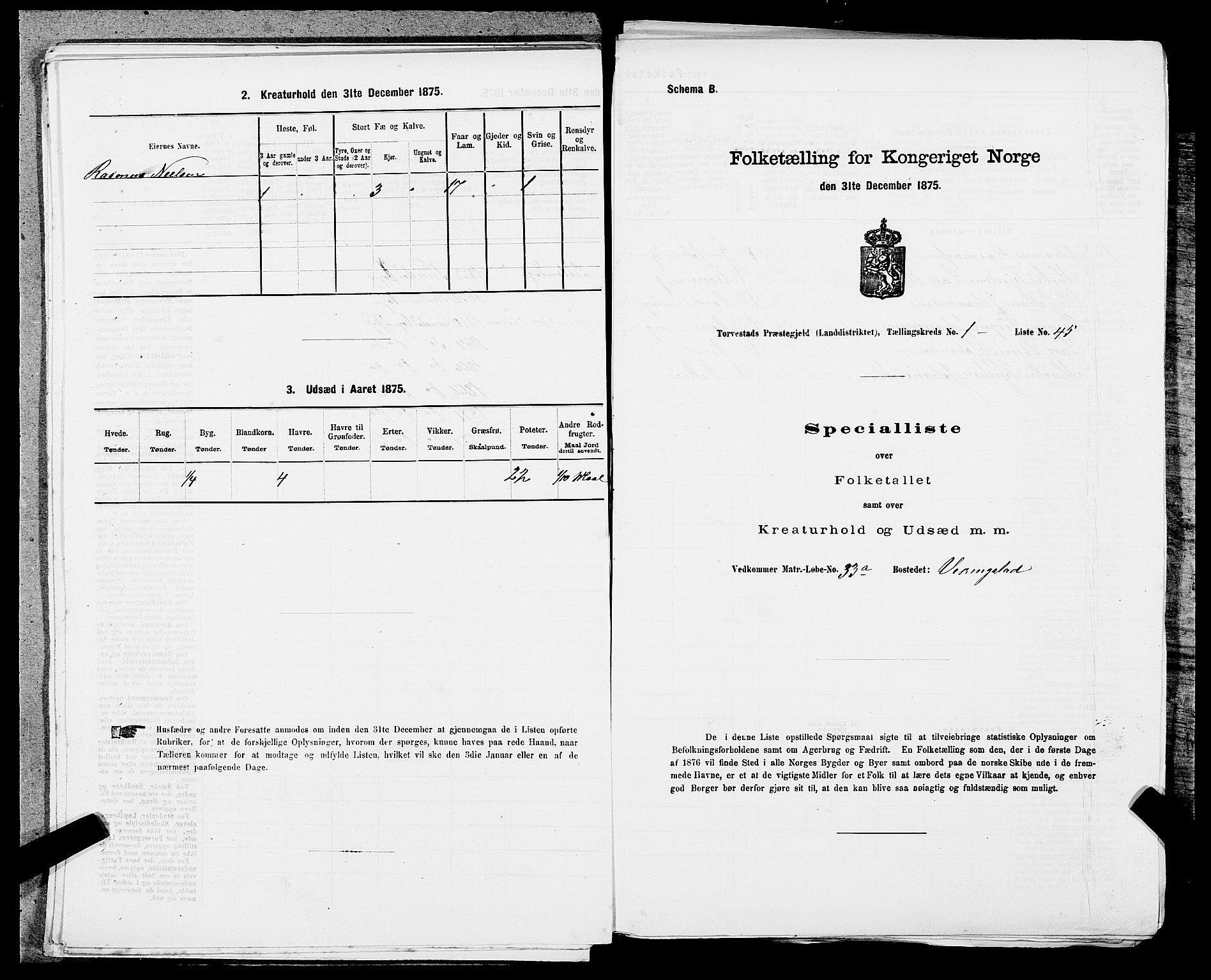 SAST, Folketelling 1875 for 1152L Torvastad prestegjeld, Torvastad sokn, Skåre sokn og Utsira sokn, 1875, s. 151