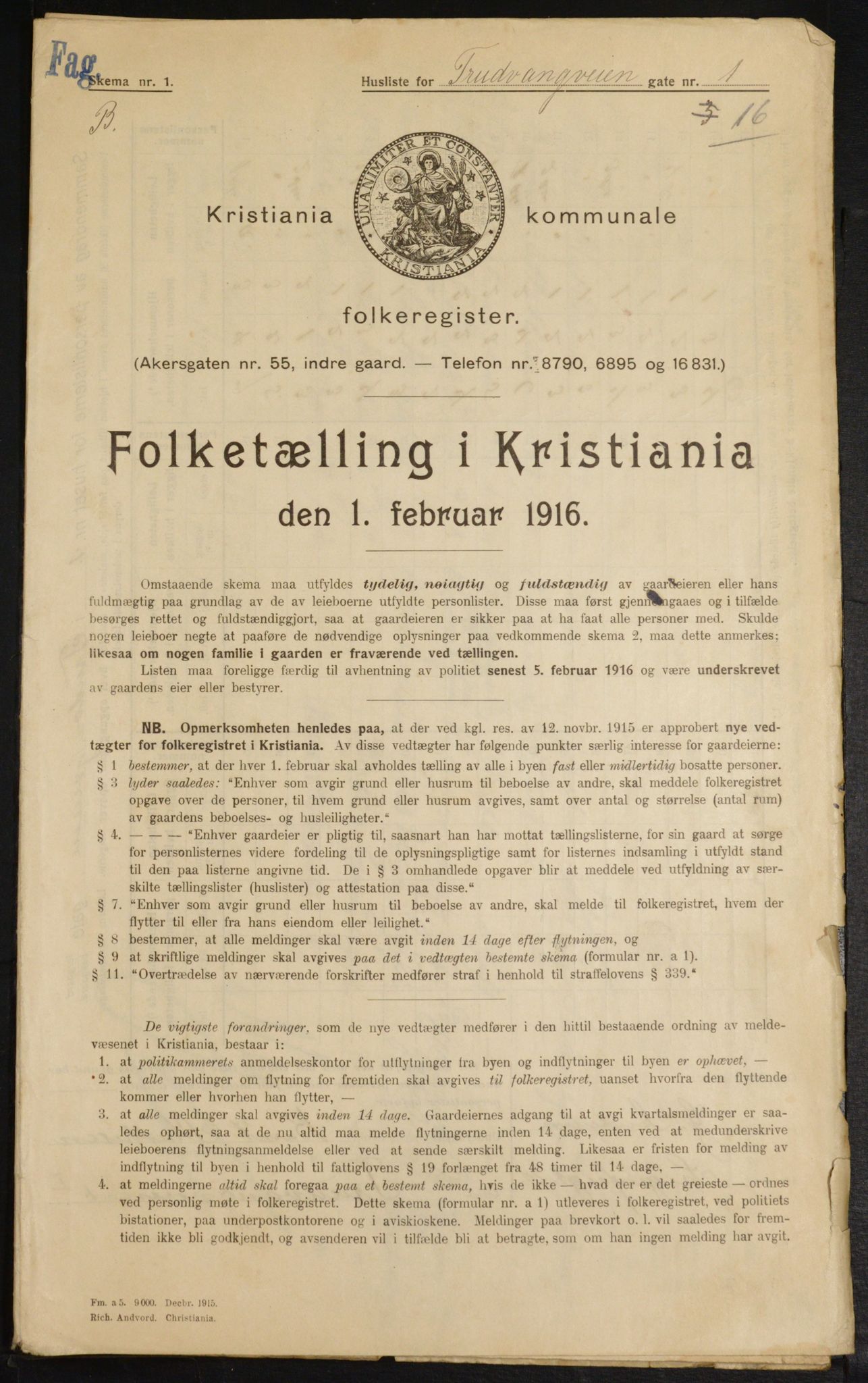 OBA, Kommunal folketelling 1.2.1916 for Kristiania, 1916, s. 120476