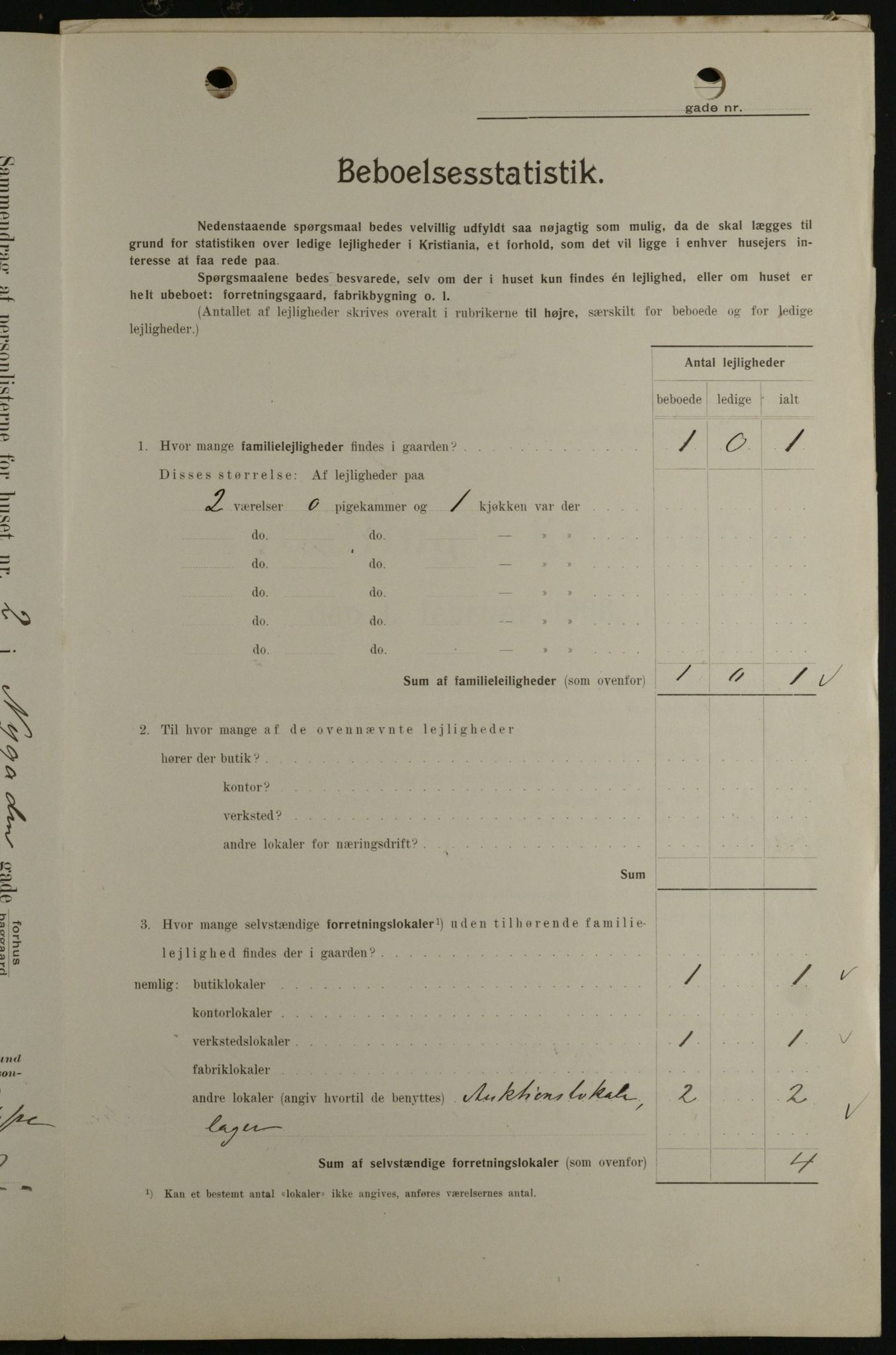 OBA, Kommunal folketelling 1.2.1908 for Kristiania kjøpstad, 1908, s. 66450