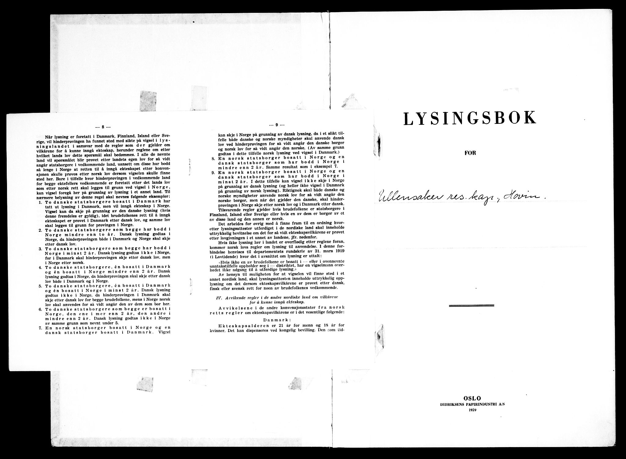 Ullensaker prestekontor Kirkebøker, AV/SAO-A-10236a/H/Ha/L0004: Lysningsprotokoll nr. 4, 1962-1969