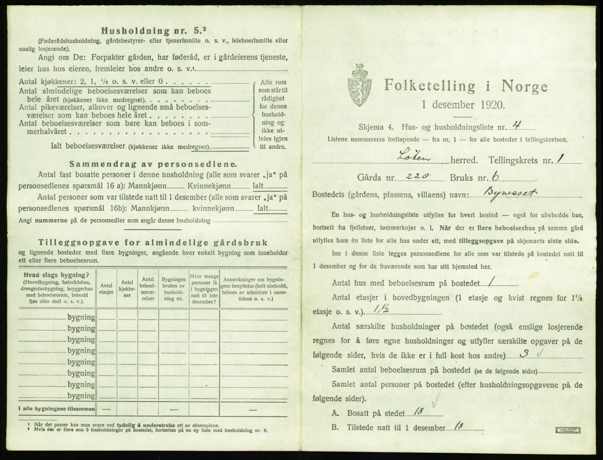 SAH, Folketelling 1920 for 0415 Løten herred, 1920, s. 71