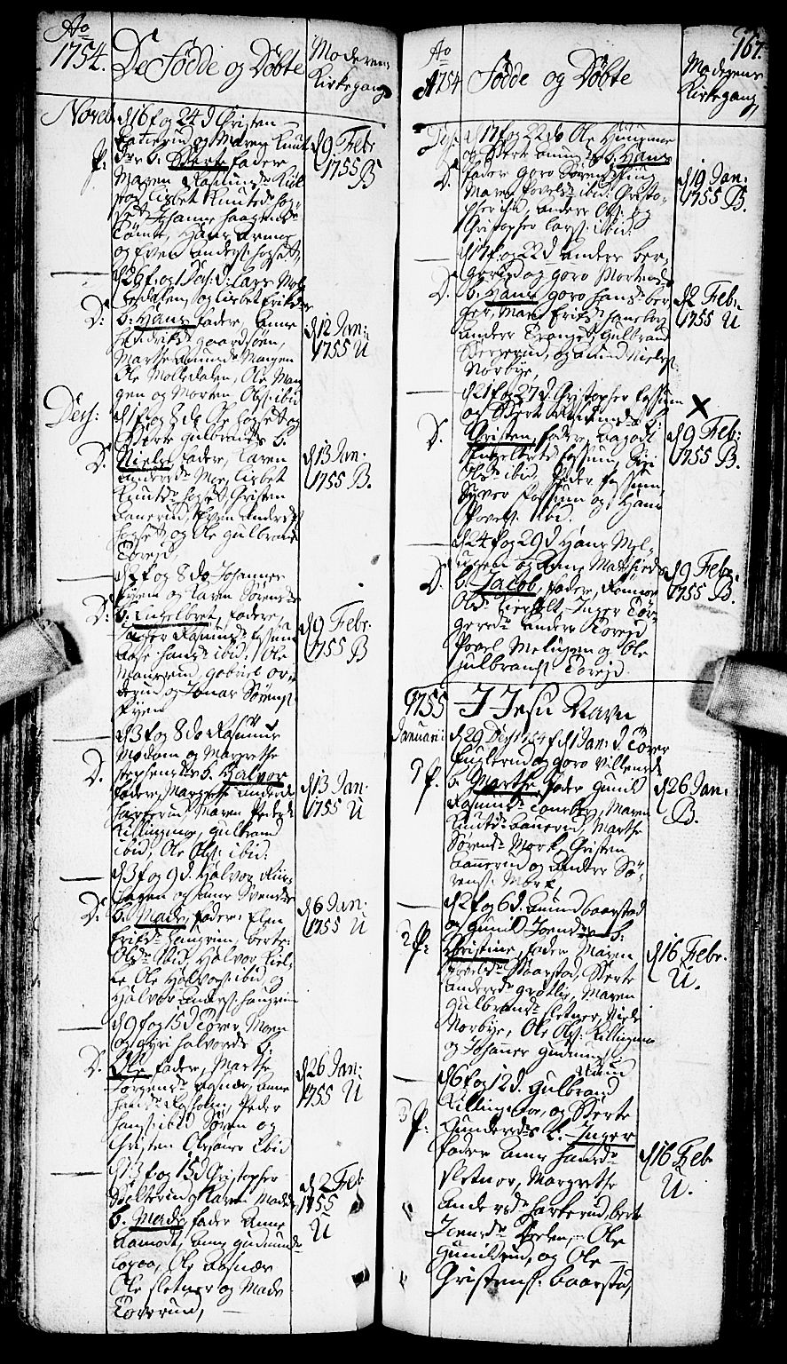Aurskog prestekontor Kirkebøker, SAO/A-10304a/F/Fa/L0002: Ministerialbok nr. I 2, 1735-1766, s. 167