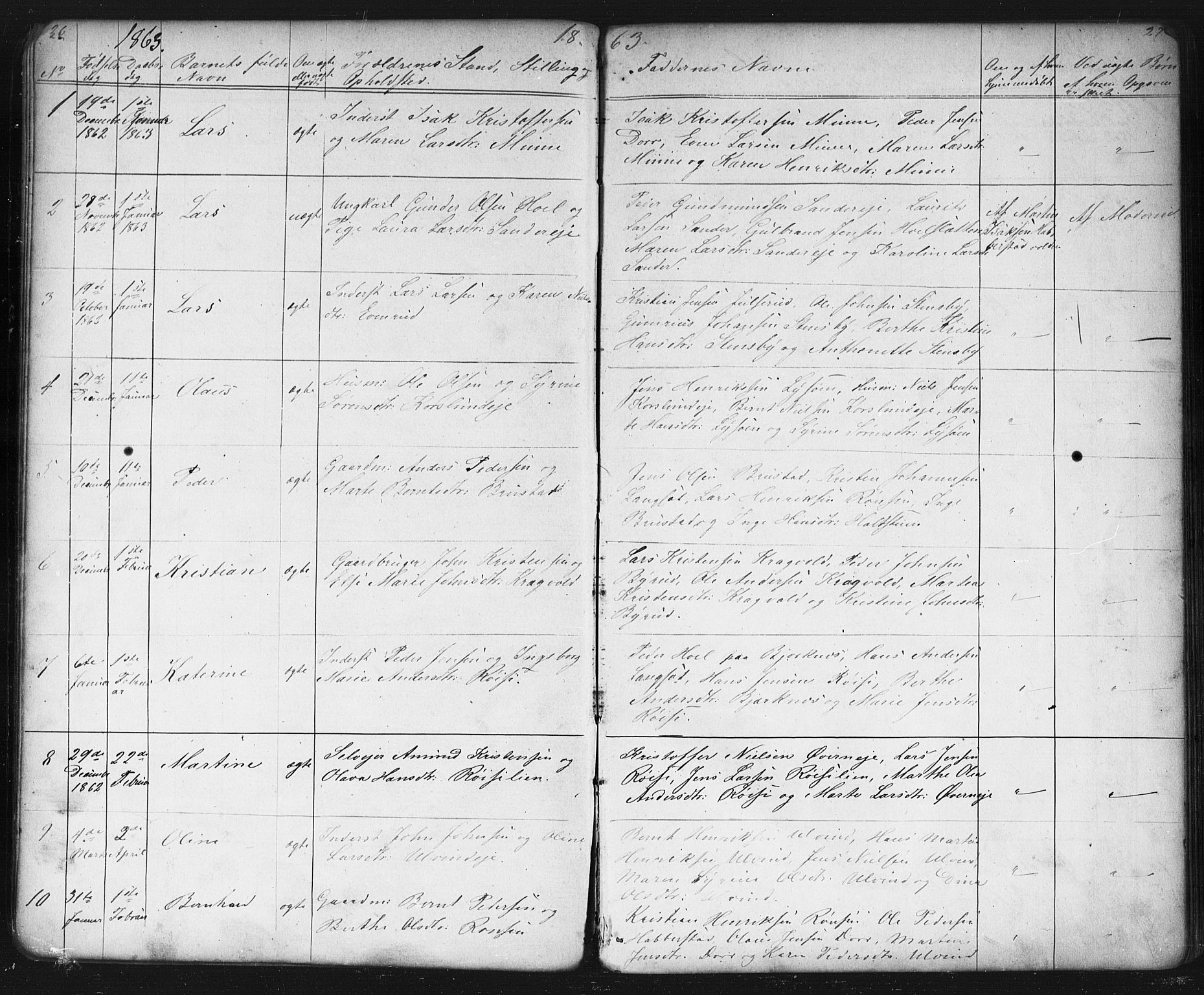 Eidsvoll prestekontor Kirkebøker, SAO/A-10888/G/Gb/L0001: Klokkerbok nr. II 1, 1861-1877, s. 26-27