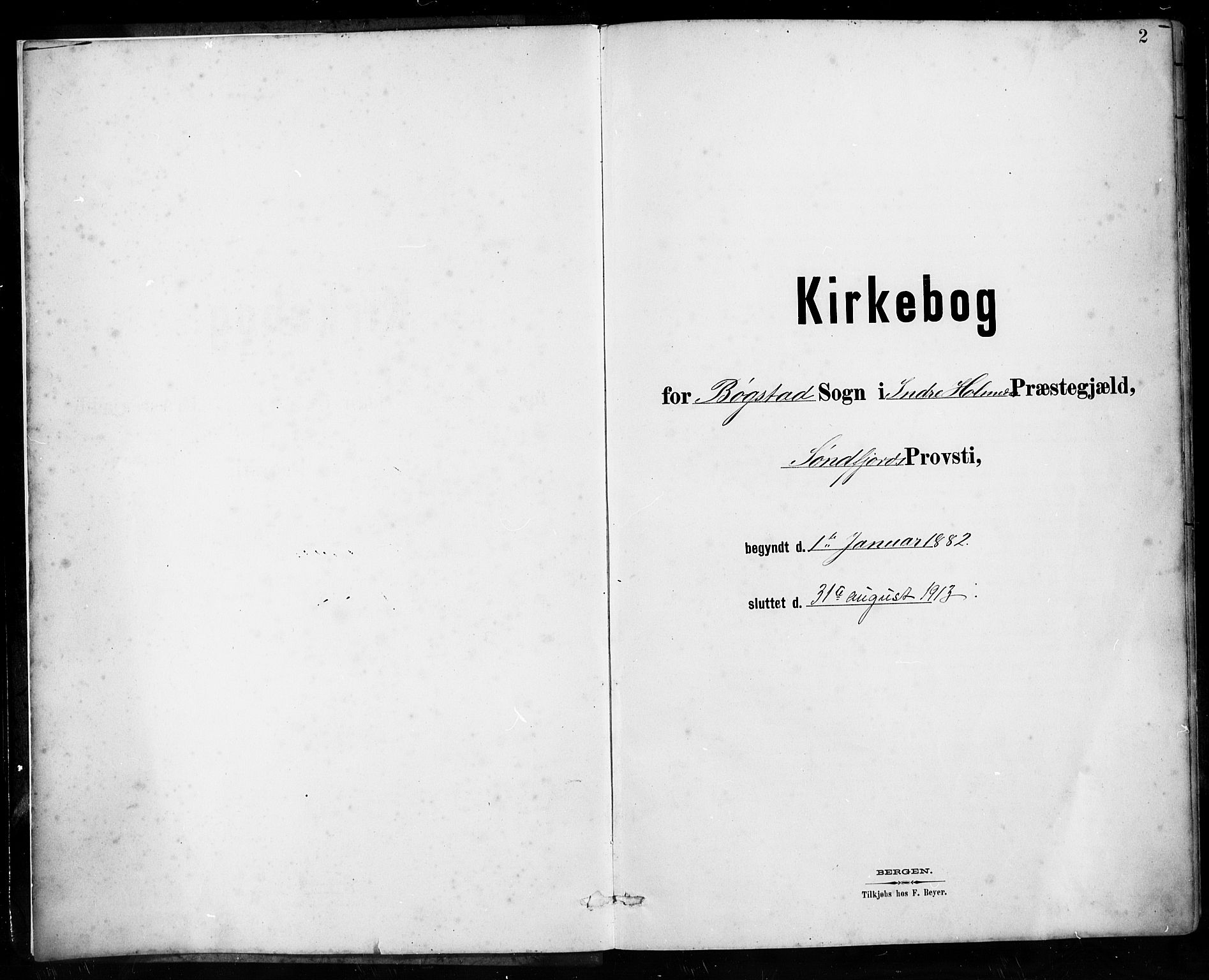 Gaular sokneprestembete, AV/SAB-A-80001/H/Hab: Klokkerbok nr. B 3, 1882-1913, s. 2