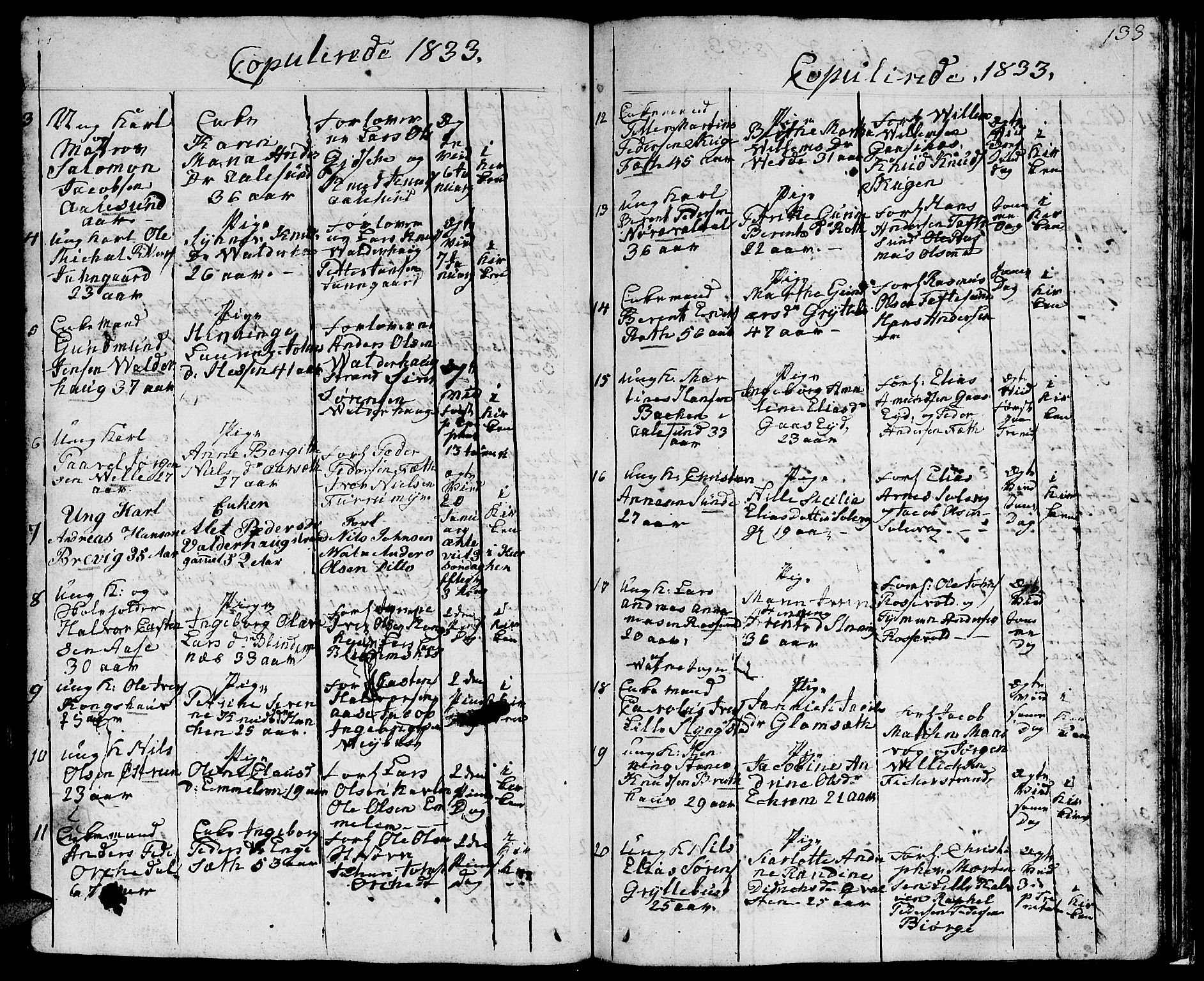 Ministerialprotokoller, klokkerbøker og fødselsregistre - Møre og Romsdal, AV/SAT-A-1454/528/L0425: Klokkerbok nr. 528C06, 1827-1840, s. 133