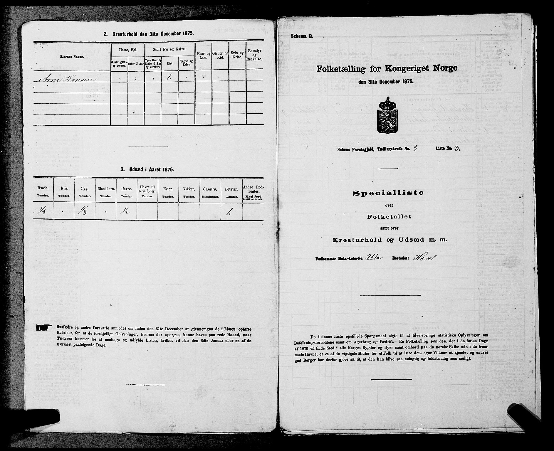 SAKO, Folketelling 1875 for 0818P Solum prestegjeld, 1875, s. 1277