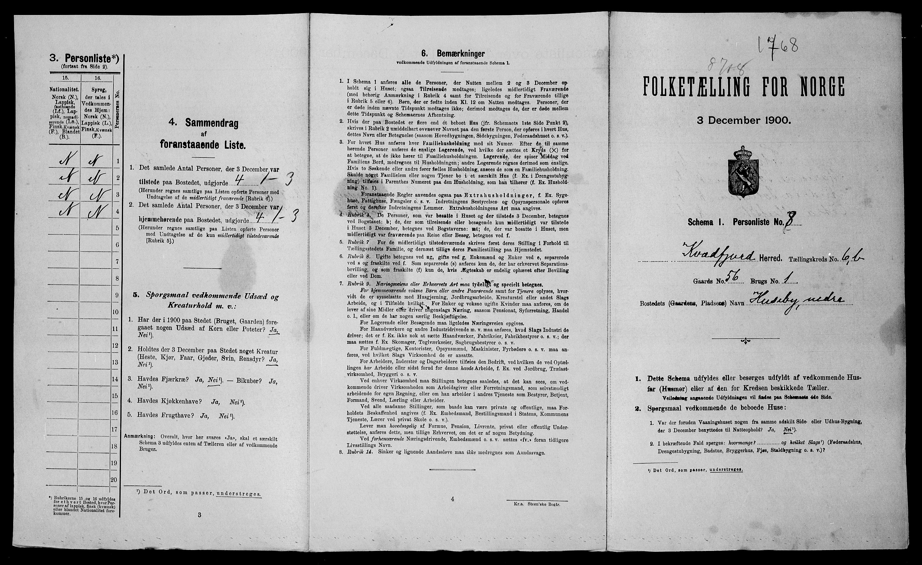 SATØ, Folketelling 1900 for 1911 Kvæfjord herred, 1900, s. 51