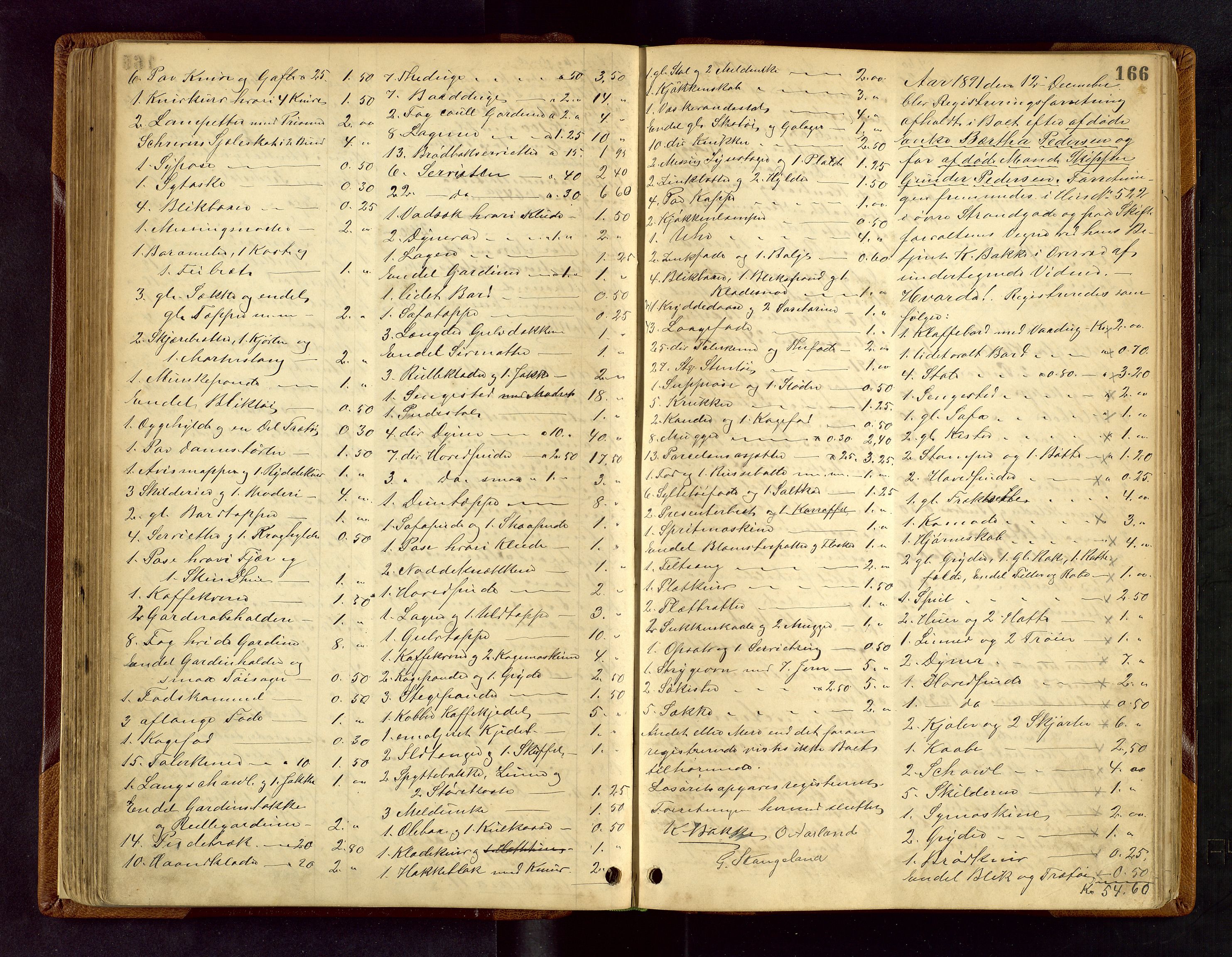 Stavanger skifteforvalter, AV/SAST-A-101412/001/5/53/533BA/L0001: Registreringsprotokoll, 1882-1902, s. 166
