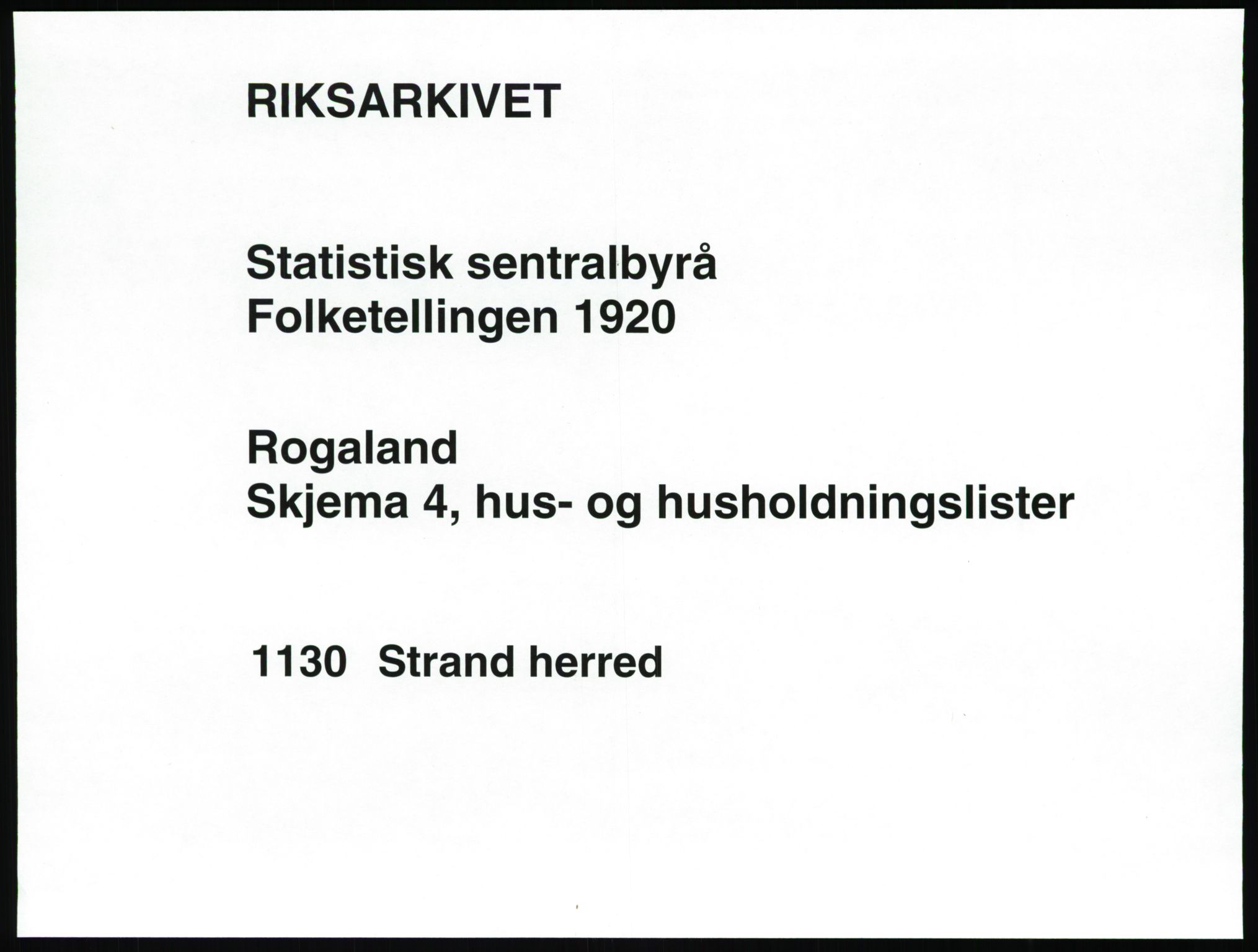 SAST, Folketelling 1920 for 1130 Strand herred, 1920, s. 48