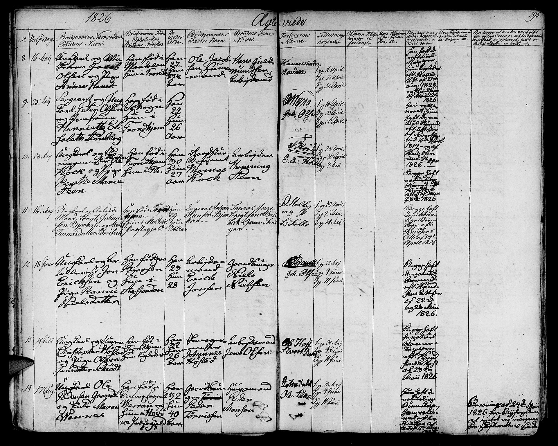 Ministerialprotokoller, klokkerbøker og fødselsregistre - Sør-Trøndelag, SAT/A-1456/602/L0109: Ministerialbok nr. 602A07, 1821-1840, s. 295