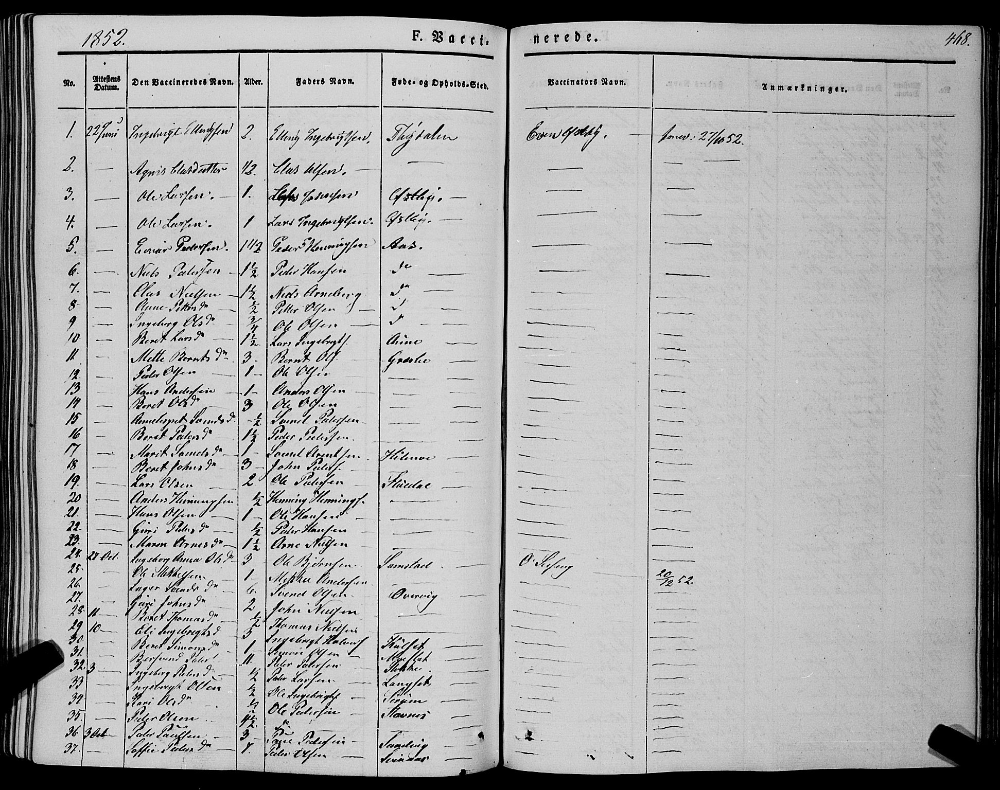 Ministerialprotokoller, klokkerbøker og fødselsregistre - Sør-Trøndelag, SAT/A-1456/695/L1145: Ministerialbok nr. 695A06 /1, 1843-1859, s. 468