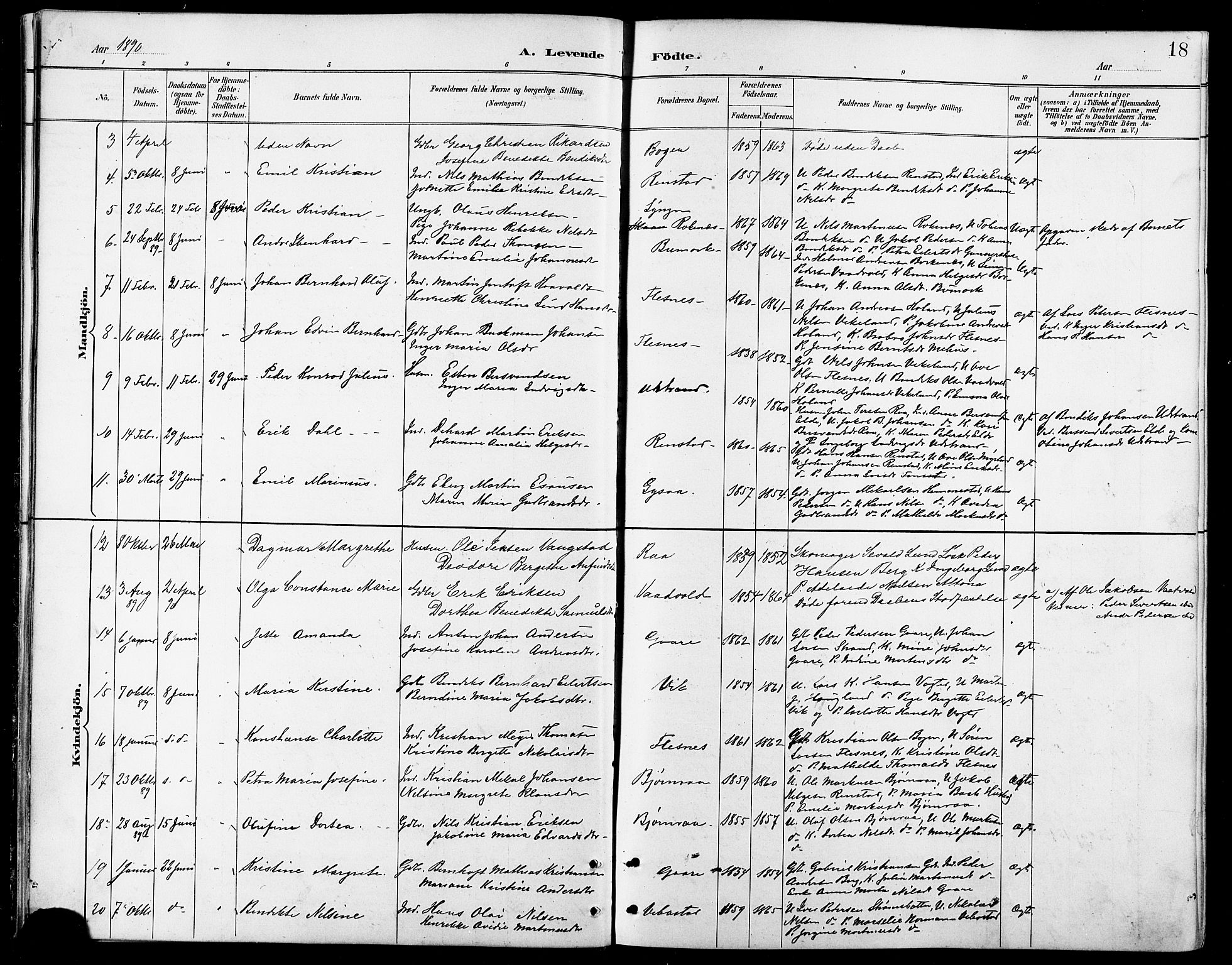 Kvæfjord sokneprestkontor, AV/SATØ-S-1323/G/Ga/Gab/L0005klokker: Klokkerbok nr. 5, 1886-1911, s. 18