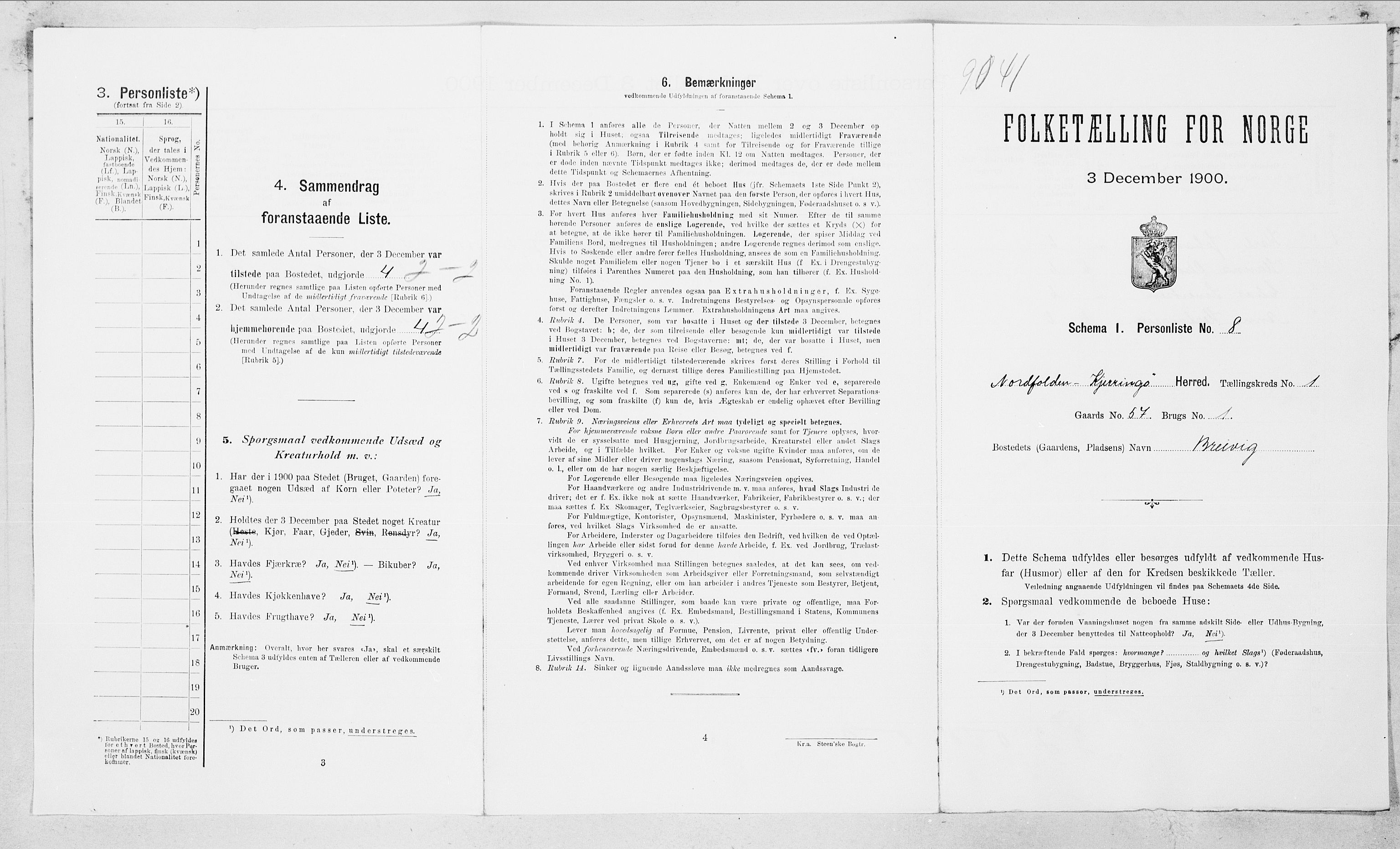 SAT, Folketelling 1900 for 1846 Nordfold-Kjerringøy herred, 1900, s. 32