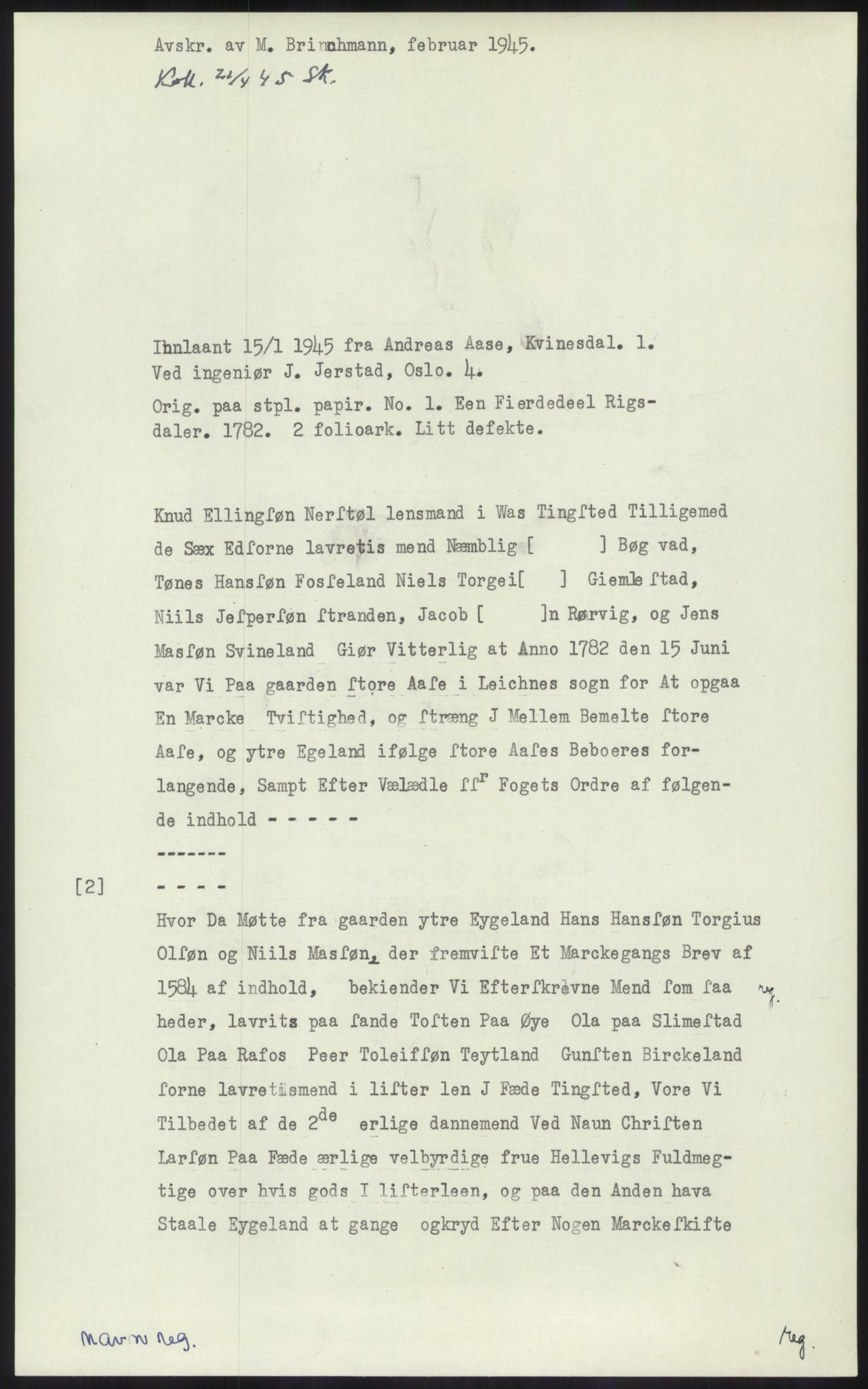 Samlinger til kildeutgivelse, Diplomavskriftsamlingen, AV/RA-EA-4053/H/Ha, s. 486