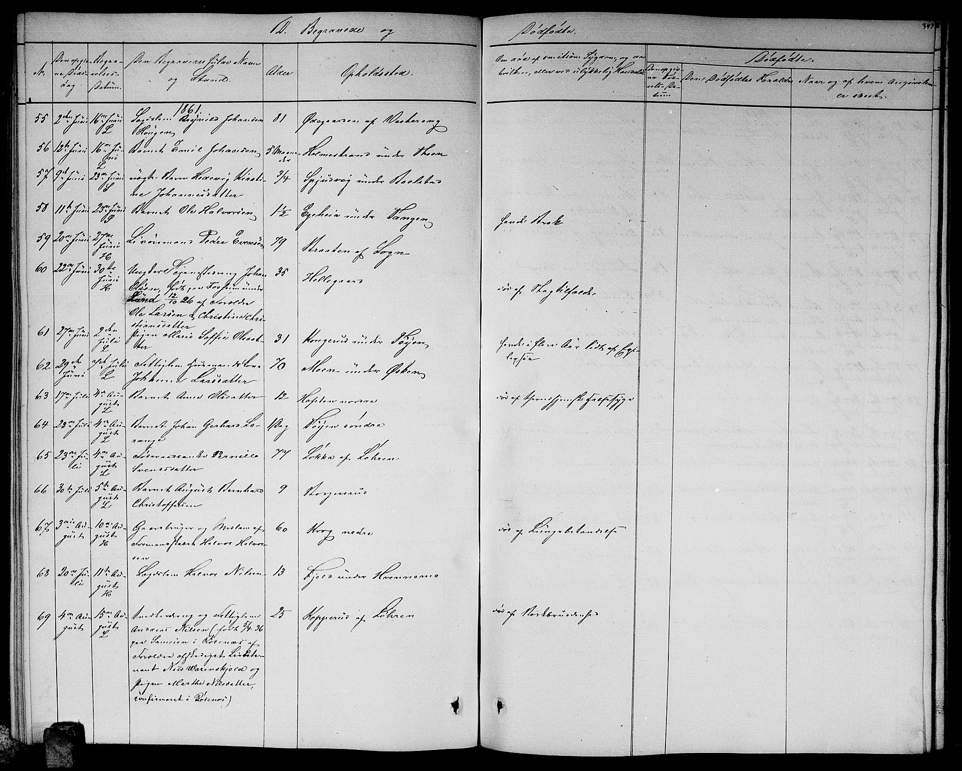 Høland prestekontor Kirkebøker, AV/SAO-A-10346a/G/Ga/L0004: Klokkerbok nr. I 4, 1854-1862, s. 347