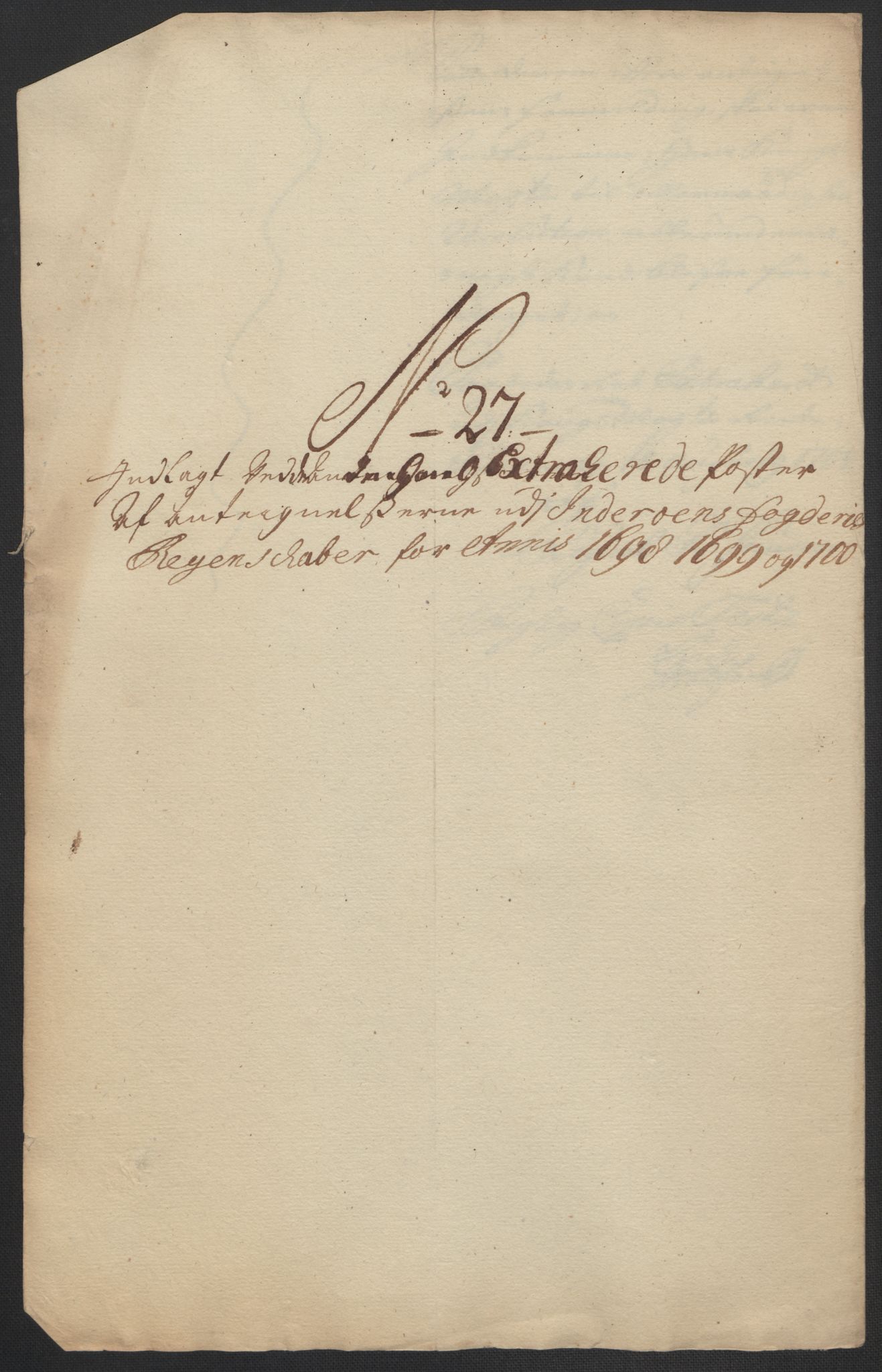 Rentekammeret inntil 1814, Reviderte regnskaper, Fogderegnskap, AV/RA-EA-4092/R63/L4311: Fogderegnskap Inderøy, 1700, s. 470