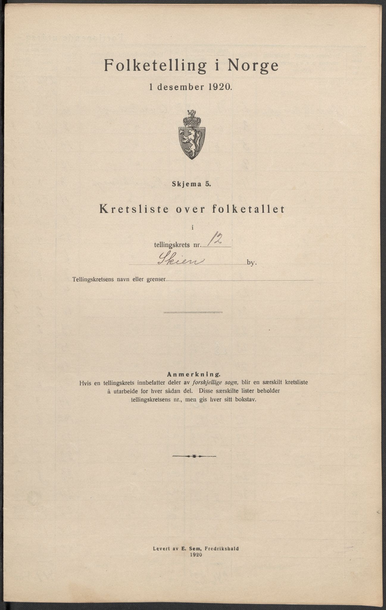 SAKO, Folketelling 1920 for 0806 Skien kjøpstad, 1920, s. 64
