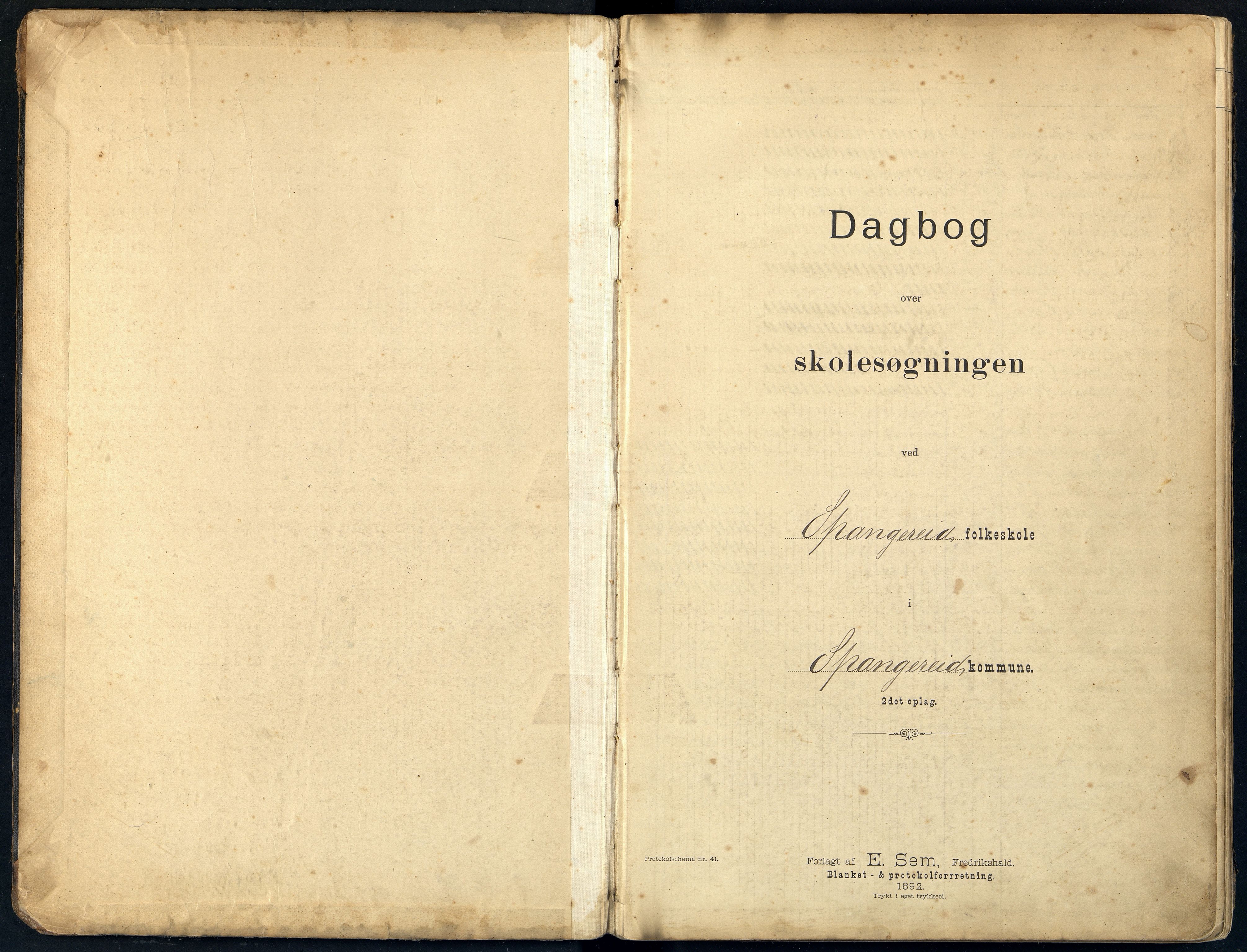 Spangereid kommune - Spangereid Skole, ARKSOR/1030SP556/I/L0001: Dagbok, 1893-1920