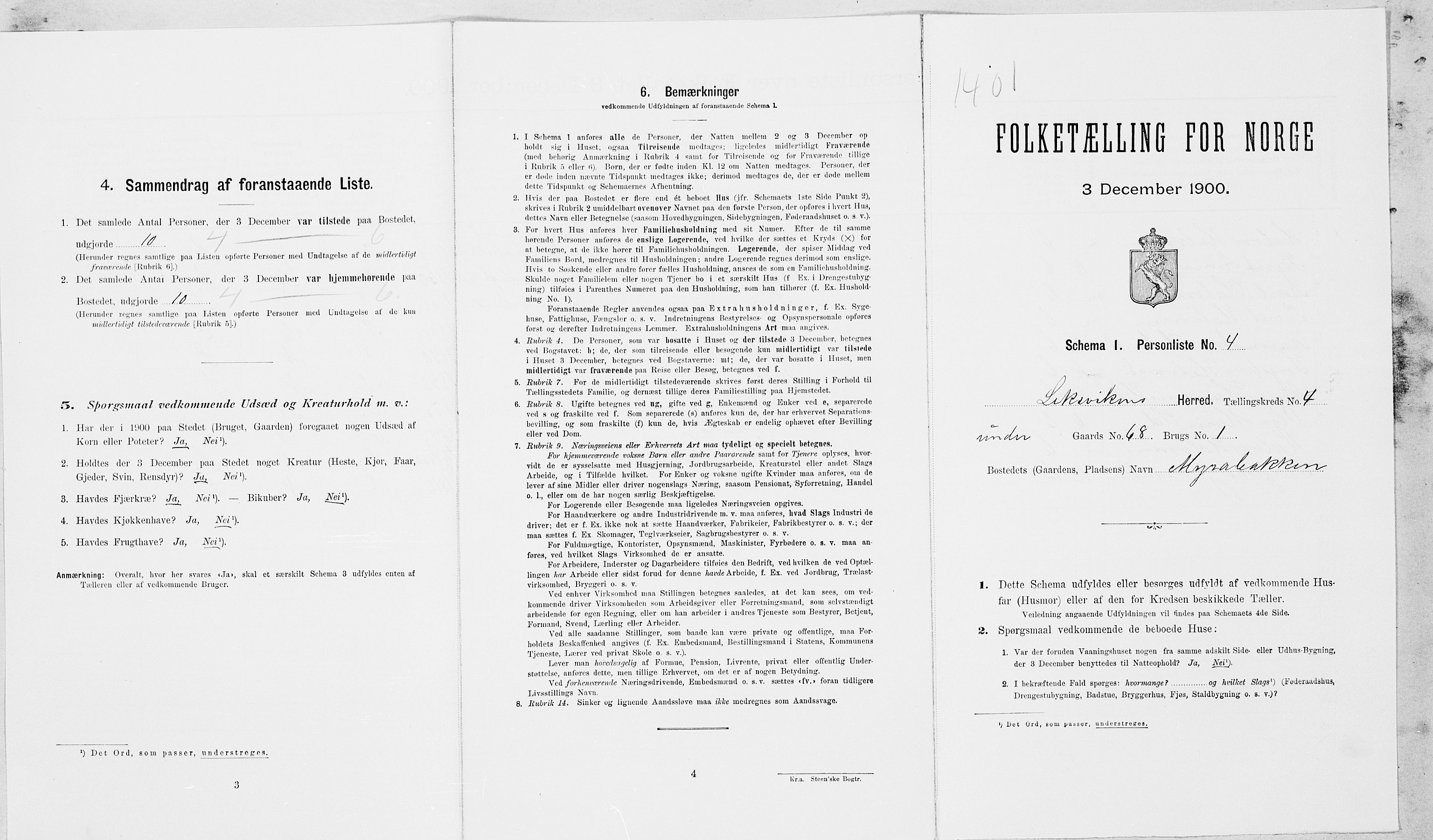 SAT, Folketelling 1900 for 1718 Leksvik herred, 1900, s. 474
