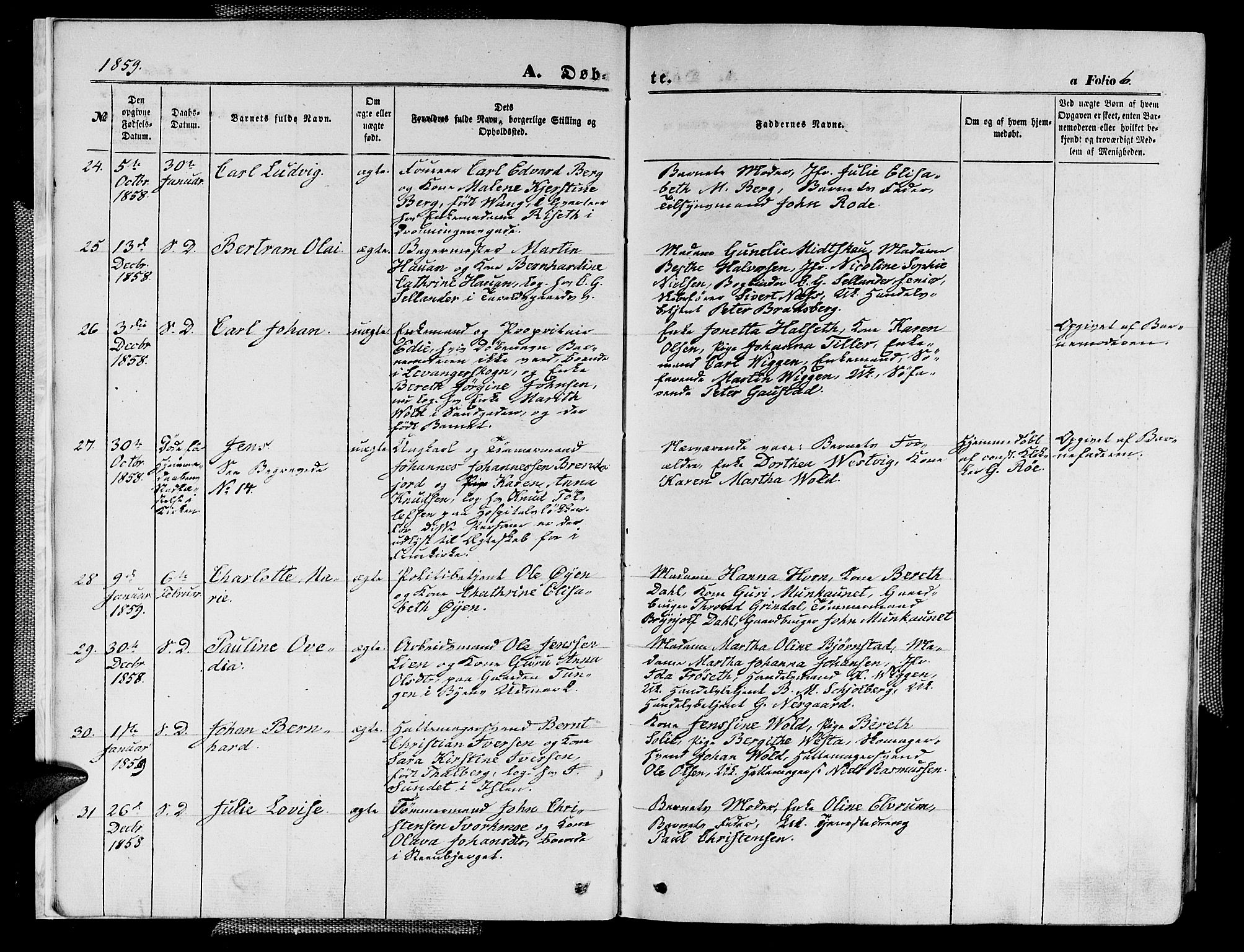 Ministerialprotokoller, klokkerbøker og fødselsregistre - Sør-Trøndelag, AV/SAT-A-1456/602/L0139: Klokkerbok nr. 602C07, 1859-1864, s. 6