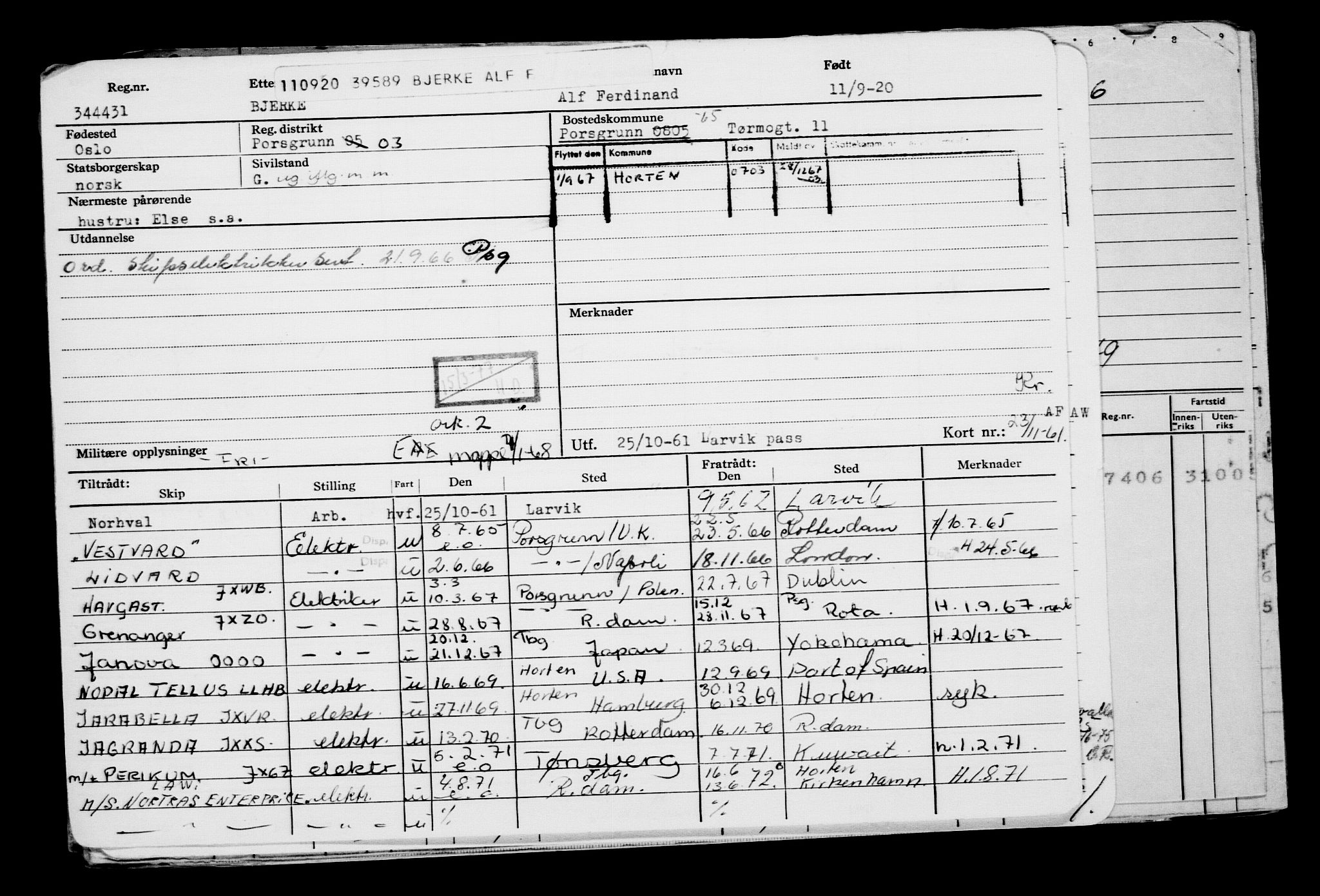 Direktoratet for sjømenn, AV/RA-S-3545/G/Gb/L0185: Hovedkort, 1920, s. 239