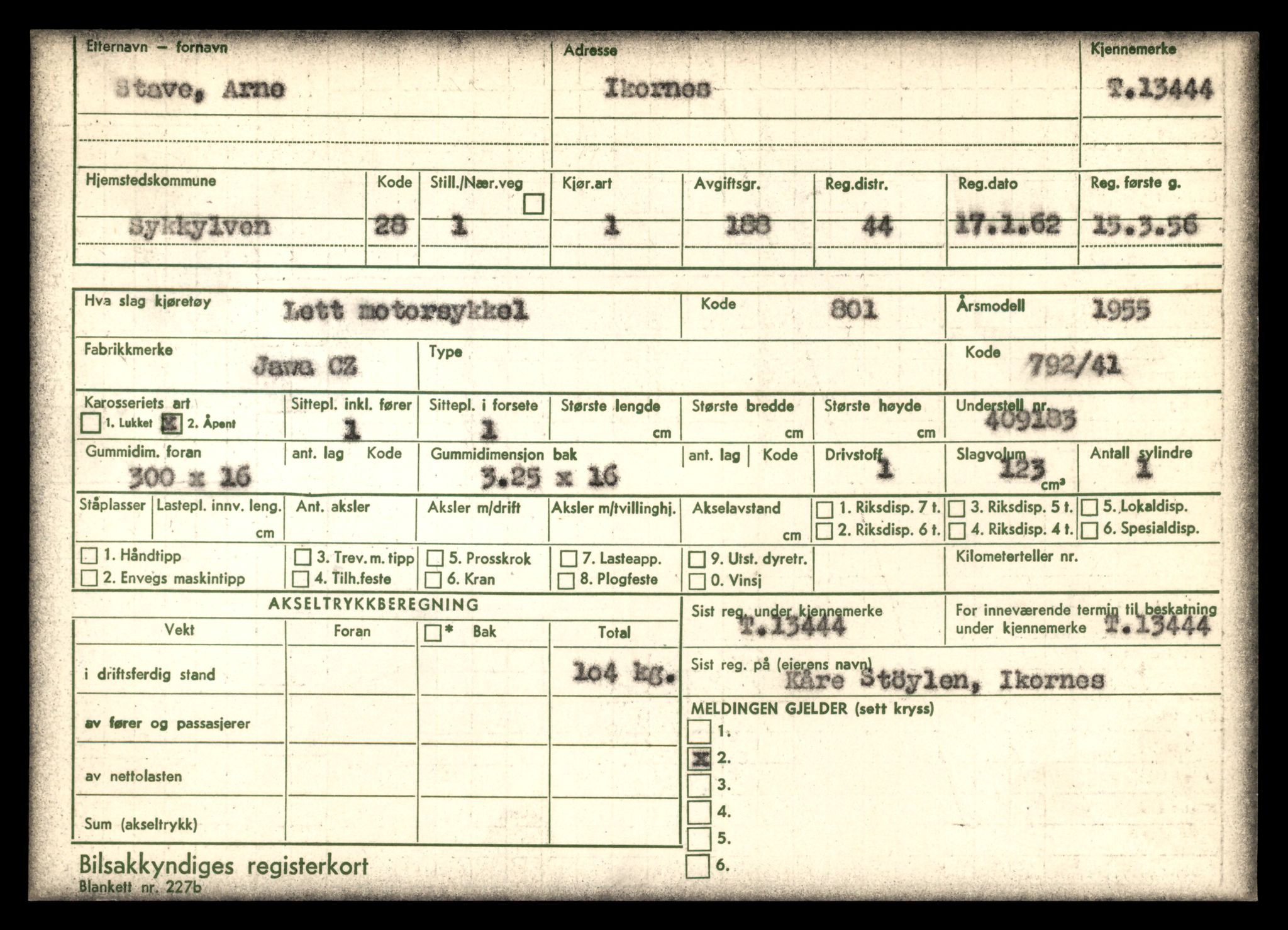 Møre og Romsdal vegkontor - Ålesund trafikkstasjon, AV/SAT-A-4099/F/Fe/L0039: Registreringskort for kjøretøy T 13361 - T 13530, 1927-1998, s. 1433