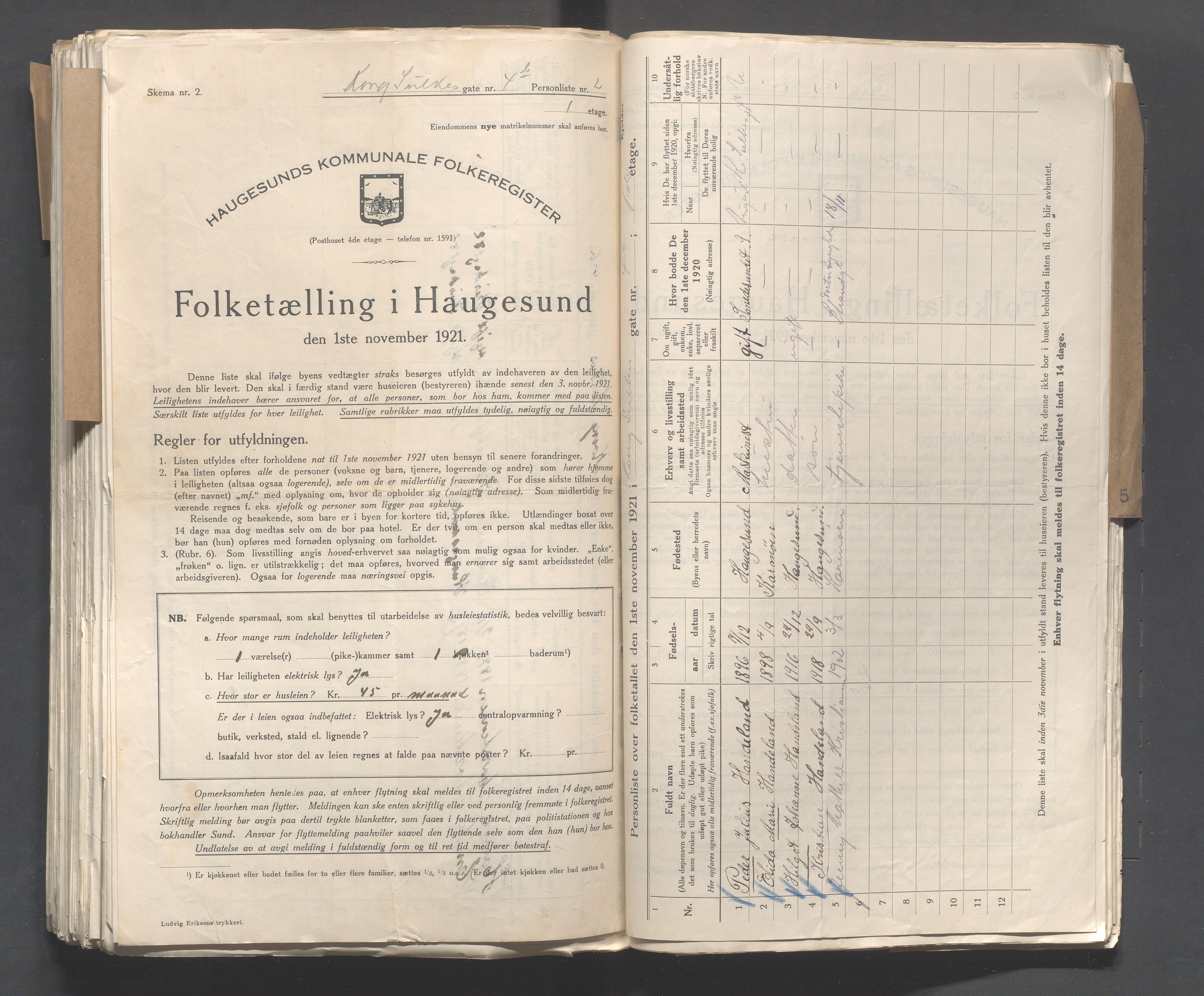 IKAR, Kommunal folketelling 1.11.1921 for Haugesund, 1921, s. 2946