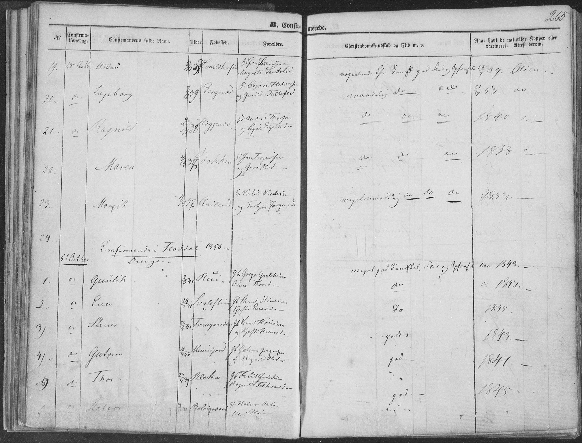 Seljord kirkebøker, AV/SAKO-A-20/F/Fa/L012b: Ministerialbok nr. I 12B, 1850-1865, s. 265