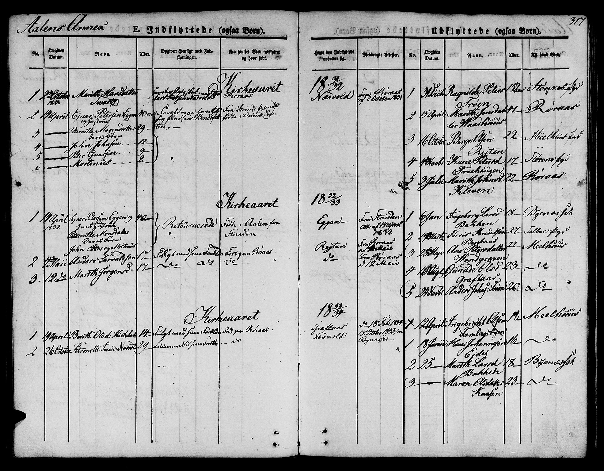 Ministerialprotokoller, klokkerbøker og fødselsregistre - Sør-Trøndelag, SAT/A-1456/685/L0962: Ministerialbok nr. 685A05 /3, 1829-1845, s. 317