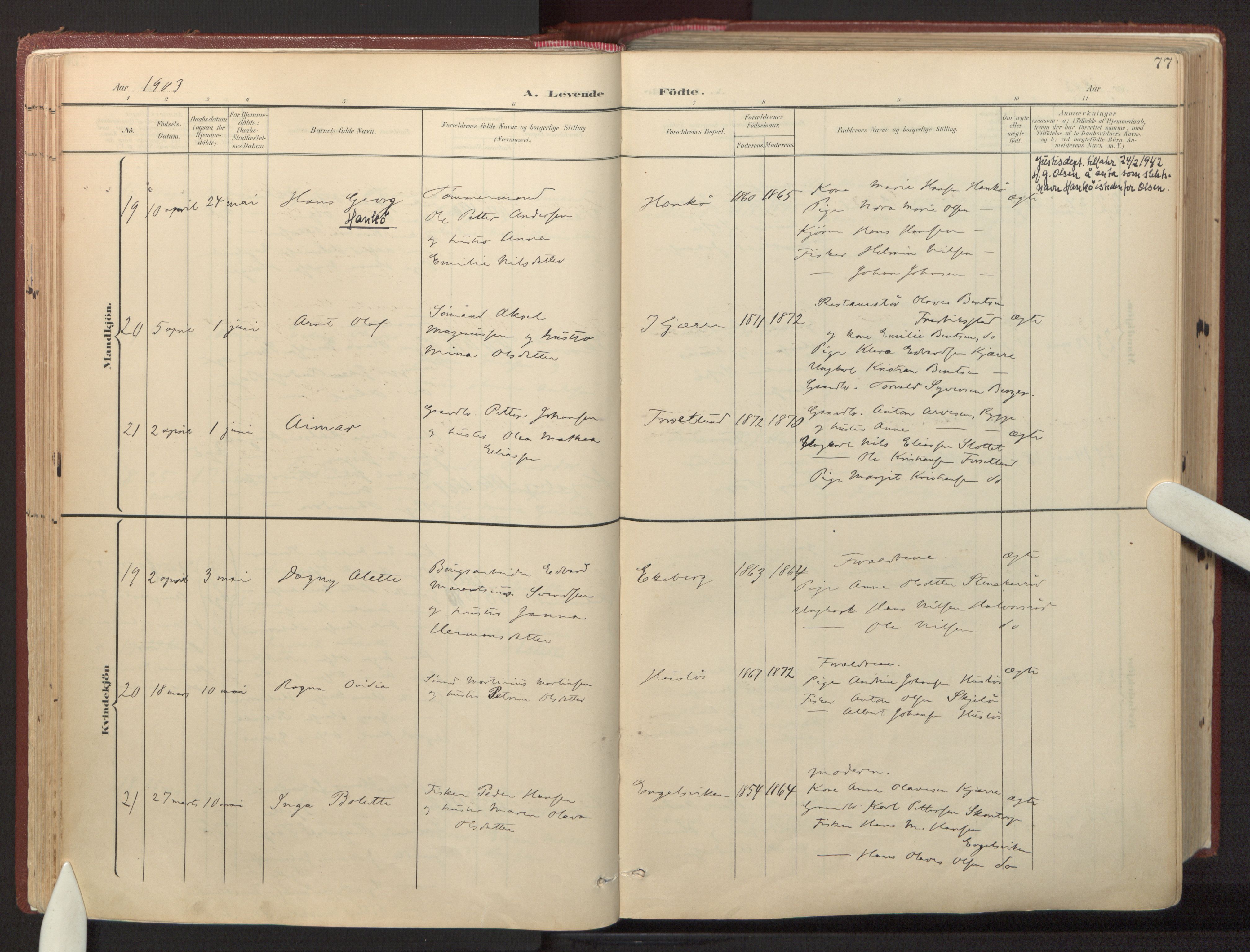 Onsøy prestekontor Kirkebøker, AV/SAO-A-10914/F/Fa/L0008: Ministerialbok nr. I 8, 1899-1923, s. 77