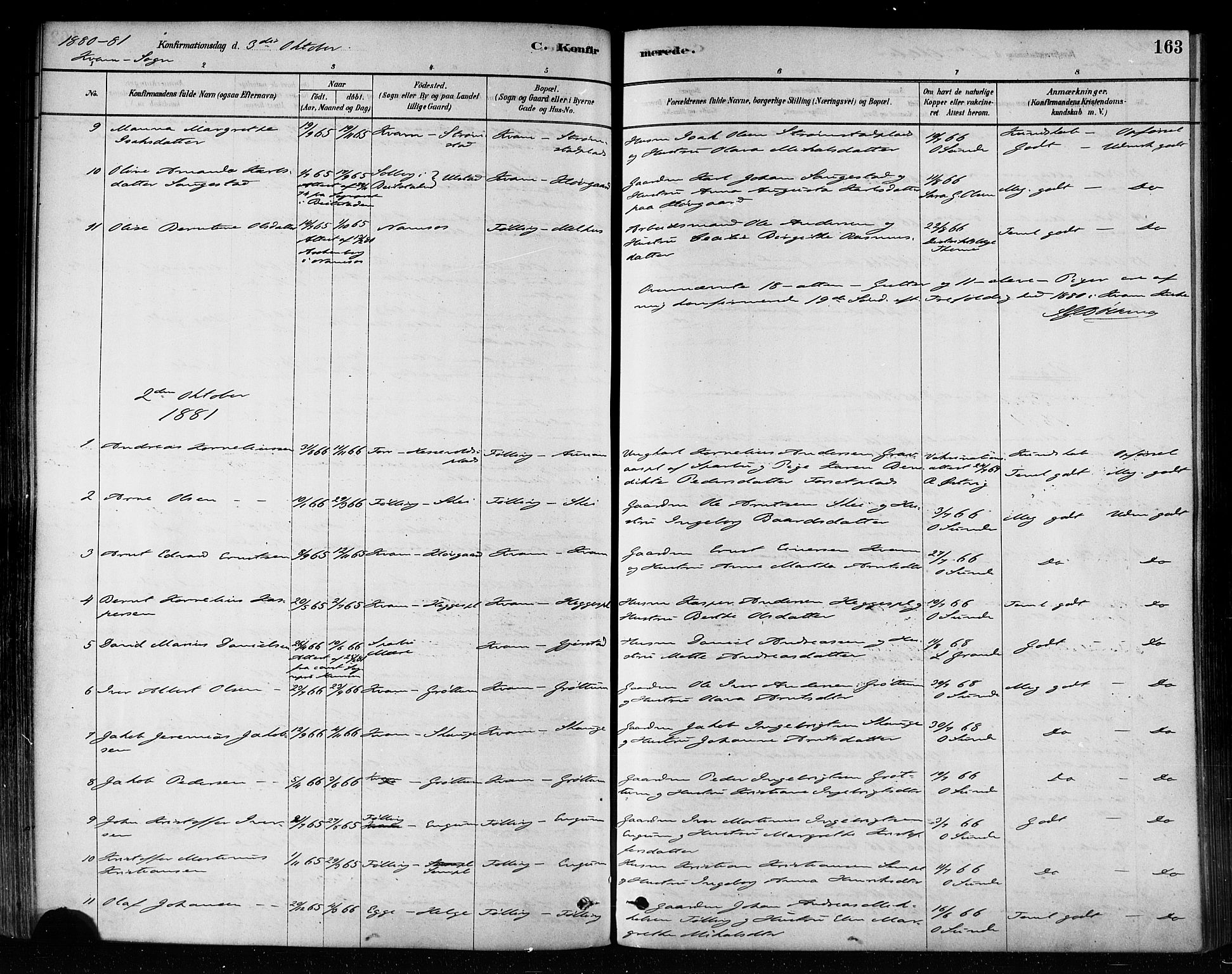 Ministerialprotokoller, klokkerbøker og fødselsregistre - Nord-Trøndelag, SAT/A-1458/746/L0449: Ministerialbok nr. 746A07 /2, 1878-1899, s. 163