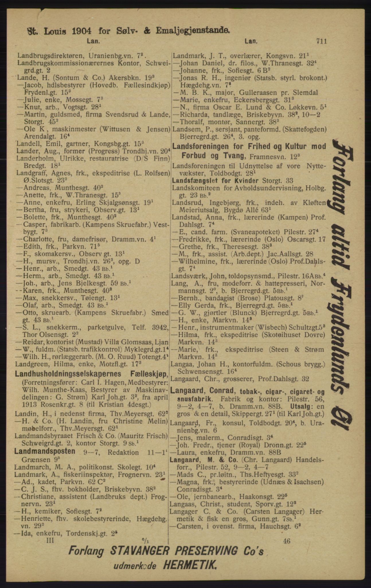 Kristiania/Oslo adressebok, PUBL/-, 1913, s. 723